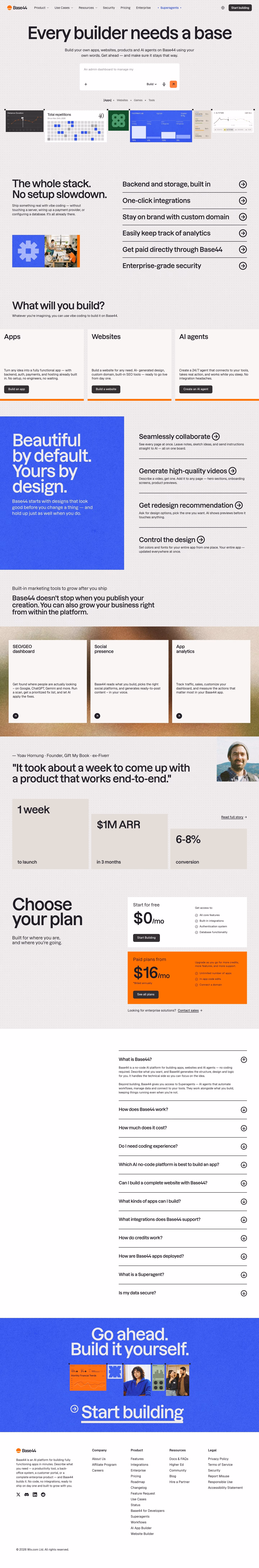 Base44 full landing page screenshot (desktop)
