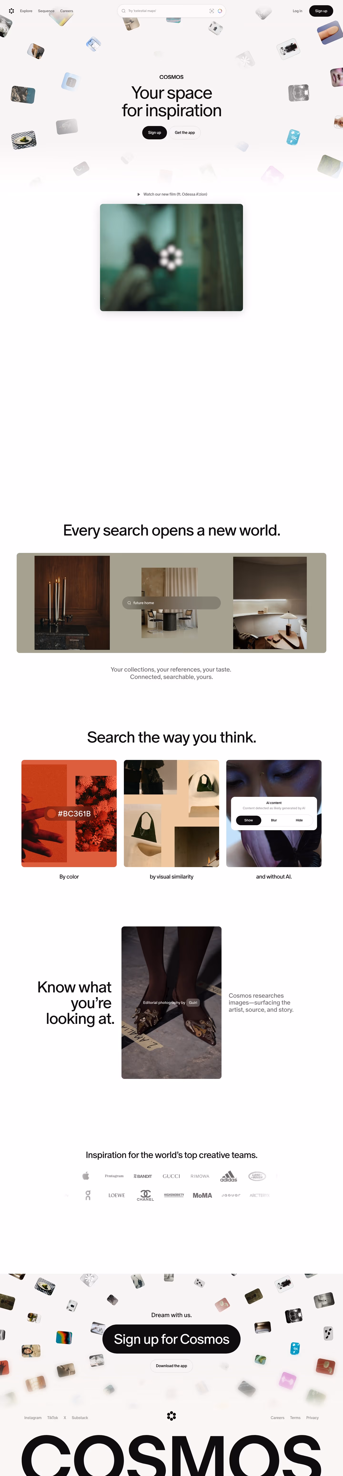 Cosmos landing page design — Design & Creative