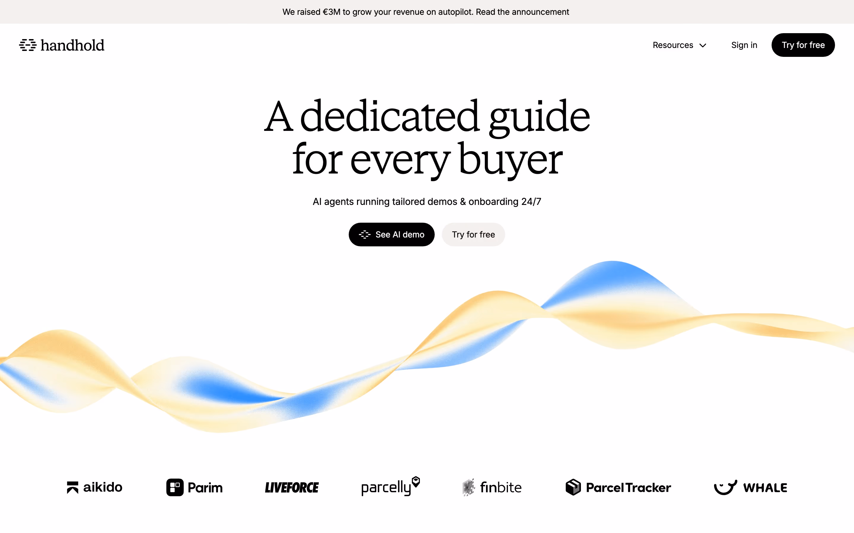 Handhold hero design — Sales & Support