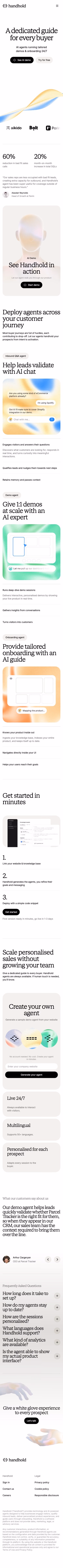 Handhold mobile design — Sales & Support