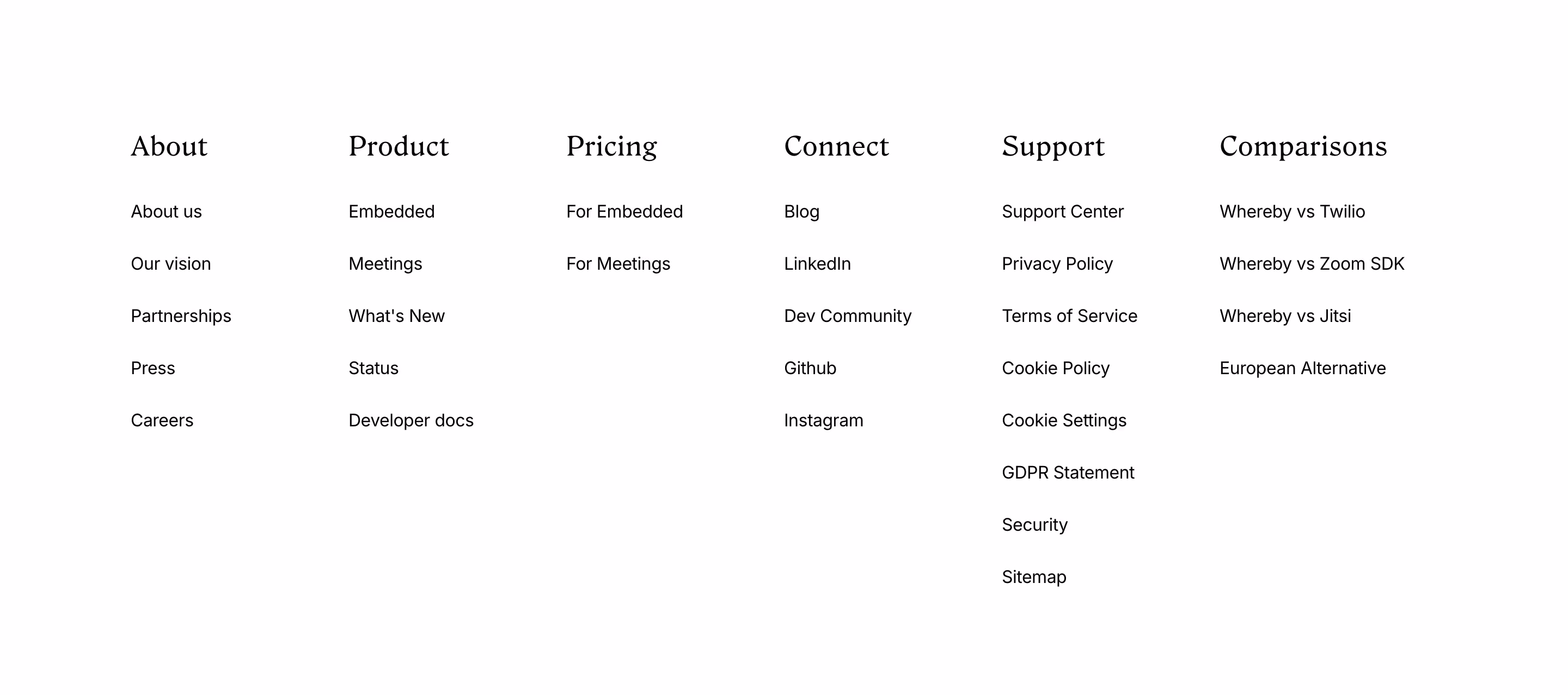 Whereby footer design — Engineering & Infrastructure