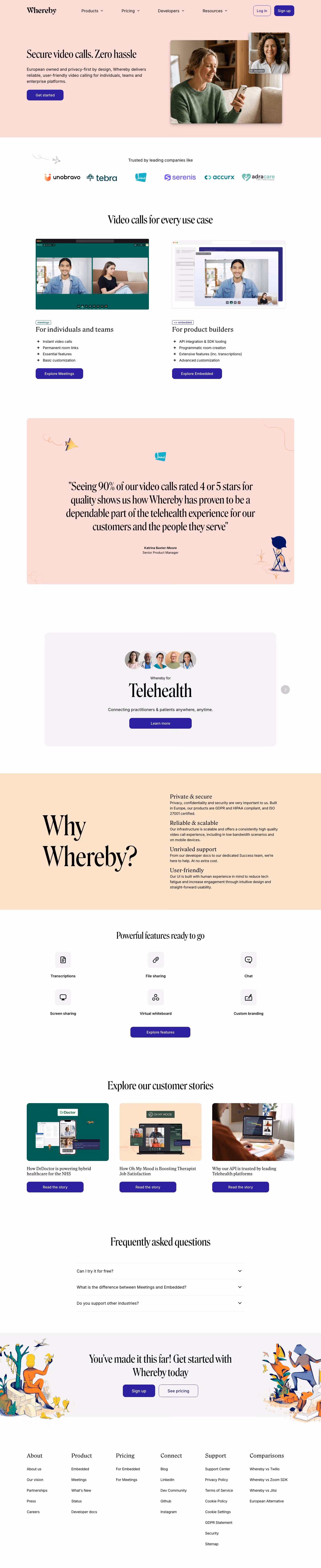 Whereby full landing page screenshot (desktop)