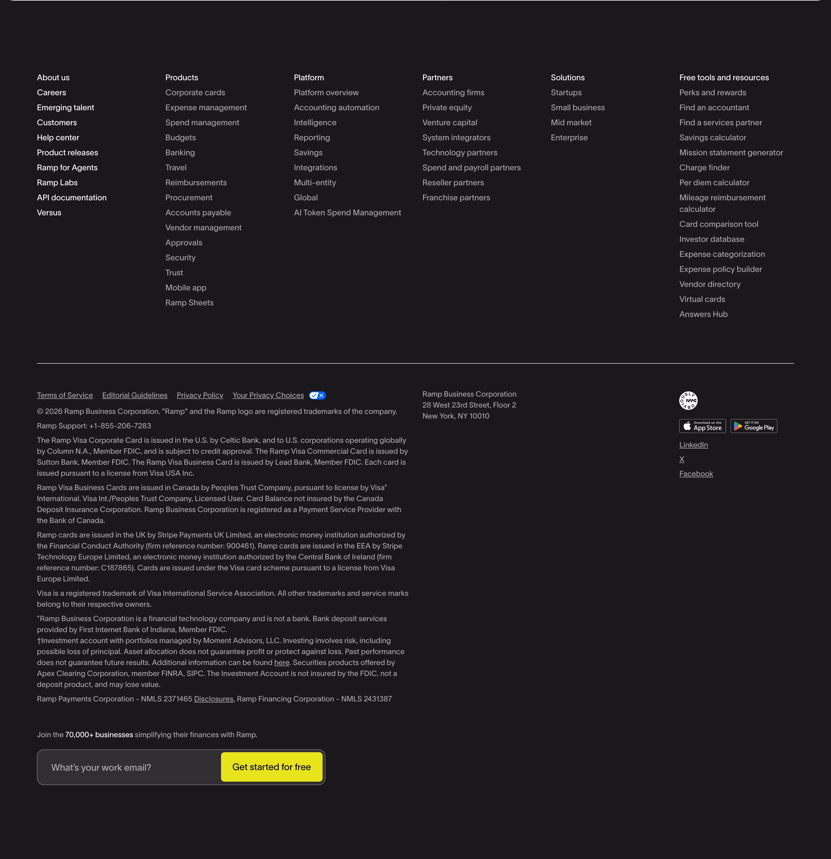Ramp footer design — Finance & Commerce