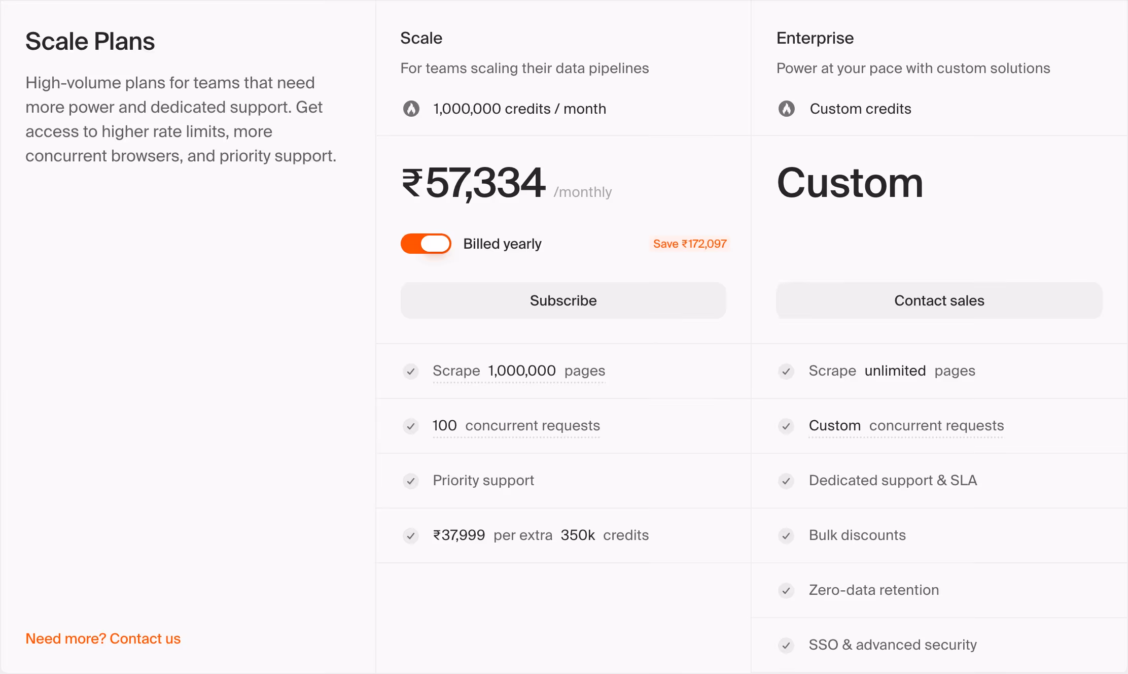Firecrawl Pricing section design