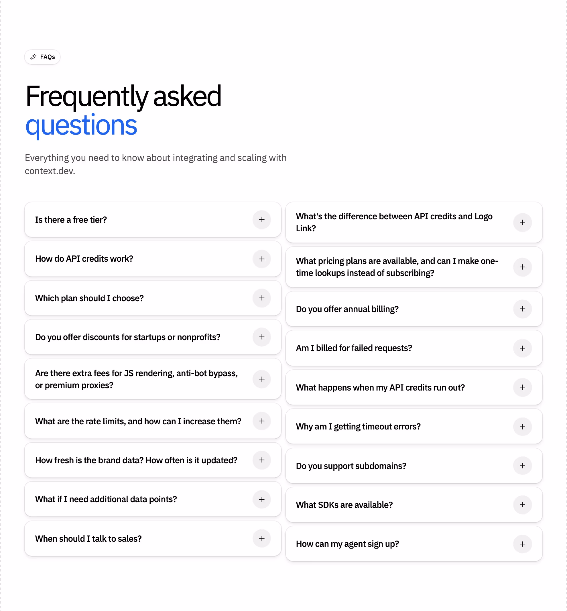 Context faq design — Engineering & Infrastructure