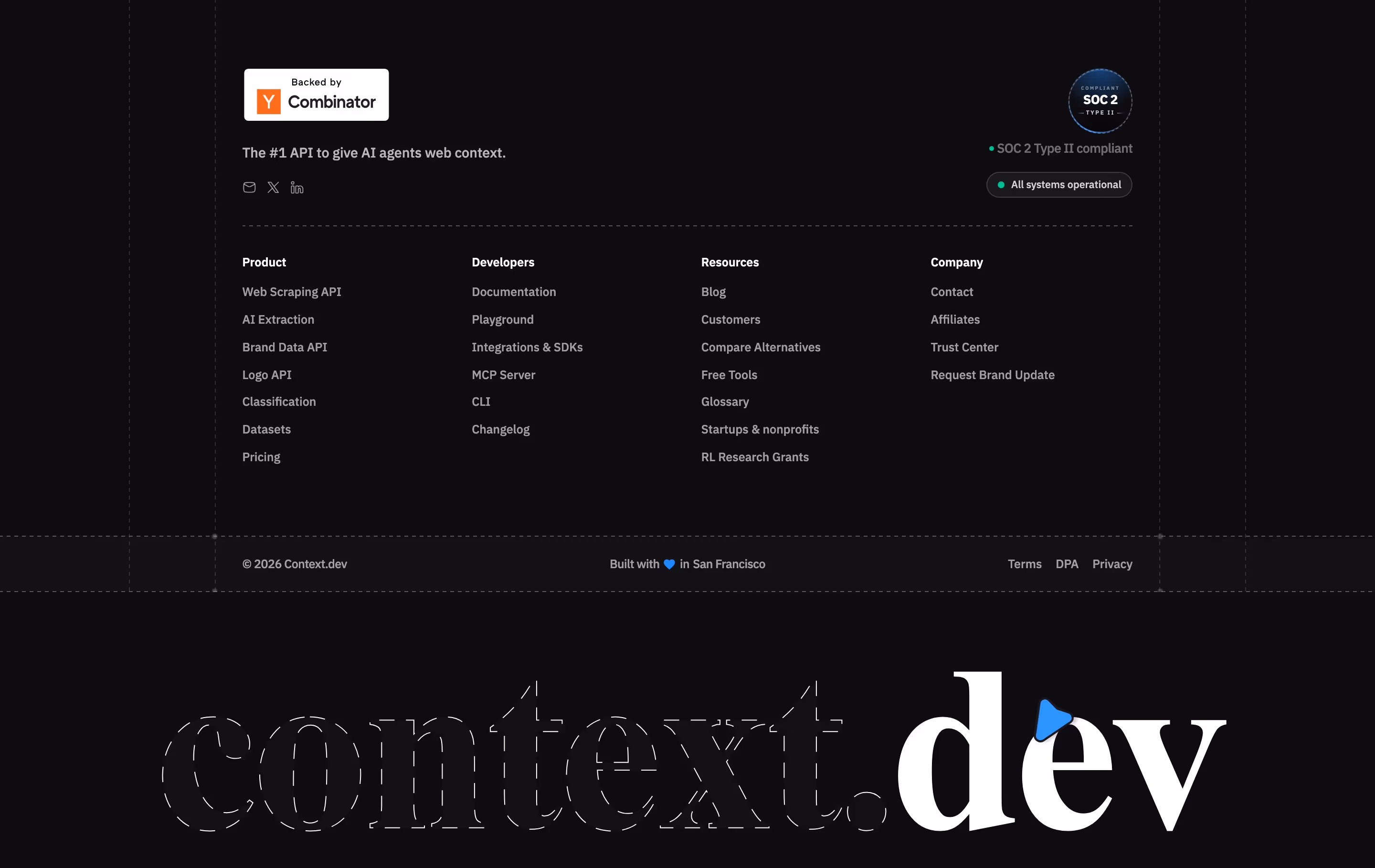 Context footer design — Engineering & Infrastructure