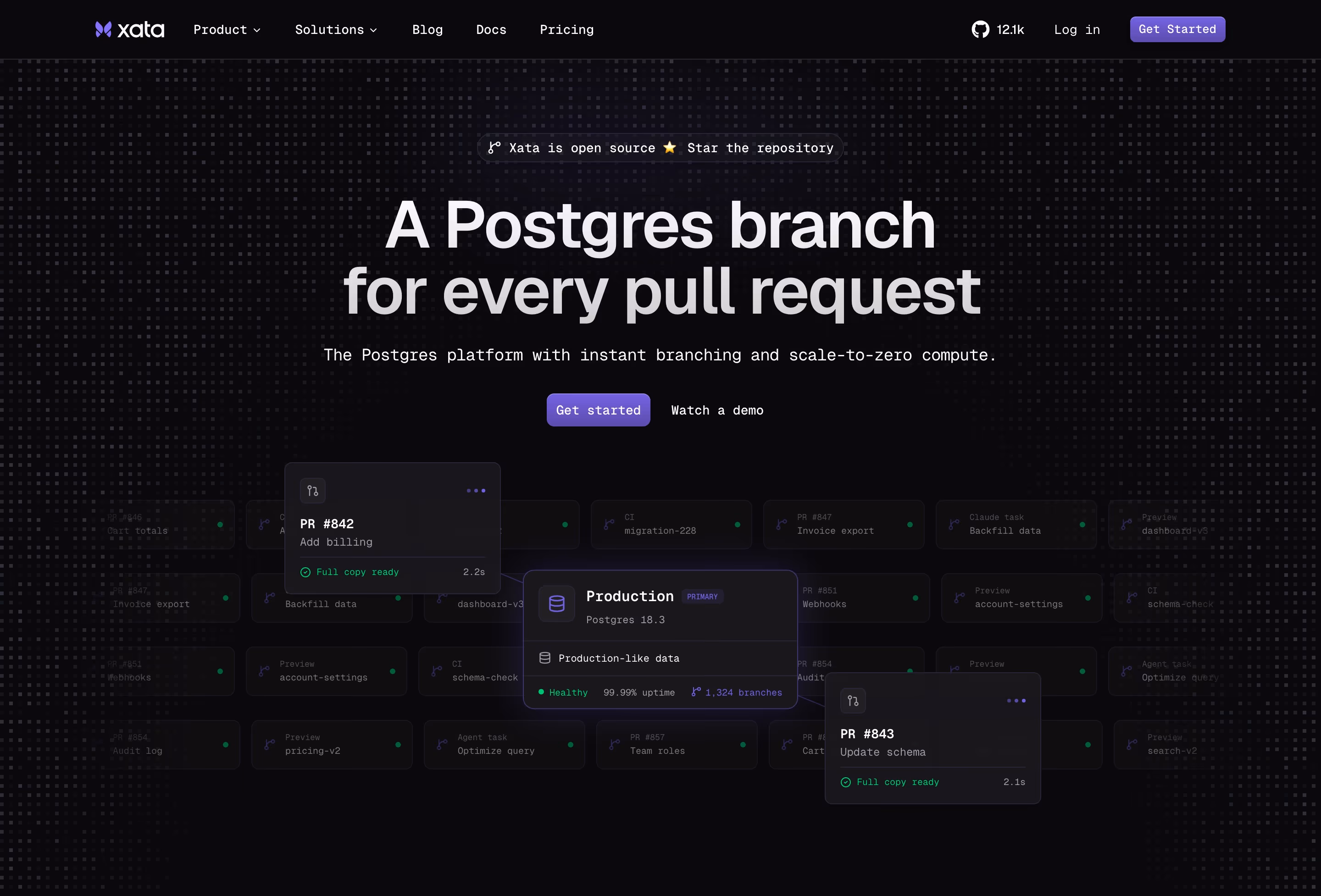 Xata hero — Engineering & Infrastructure