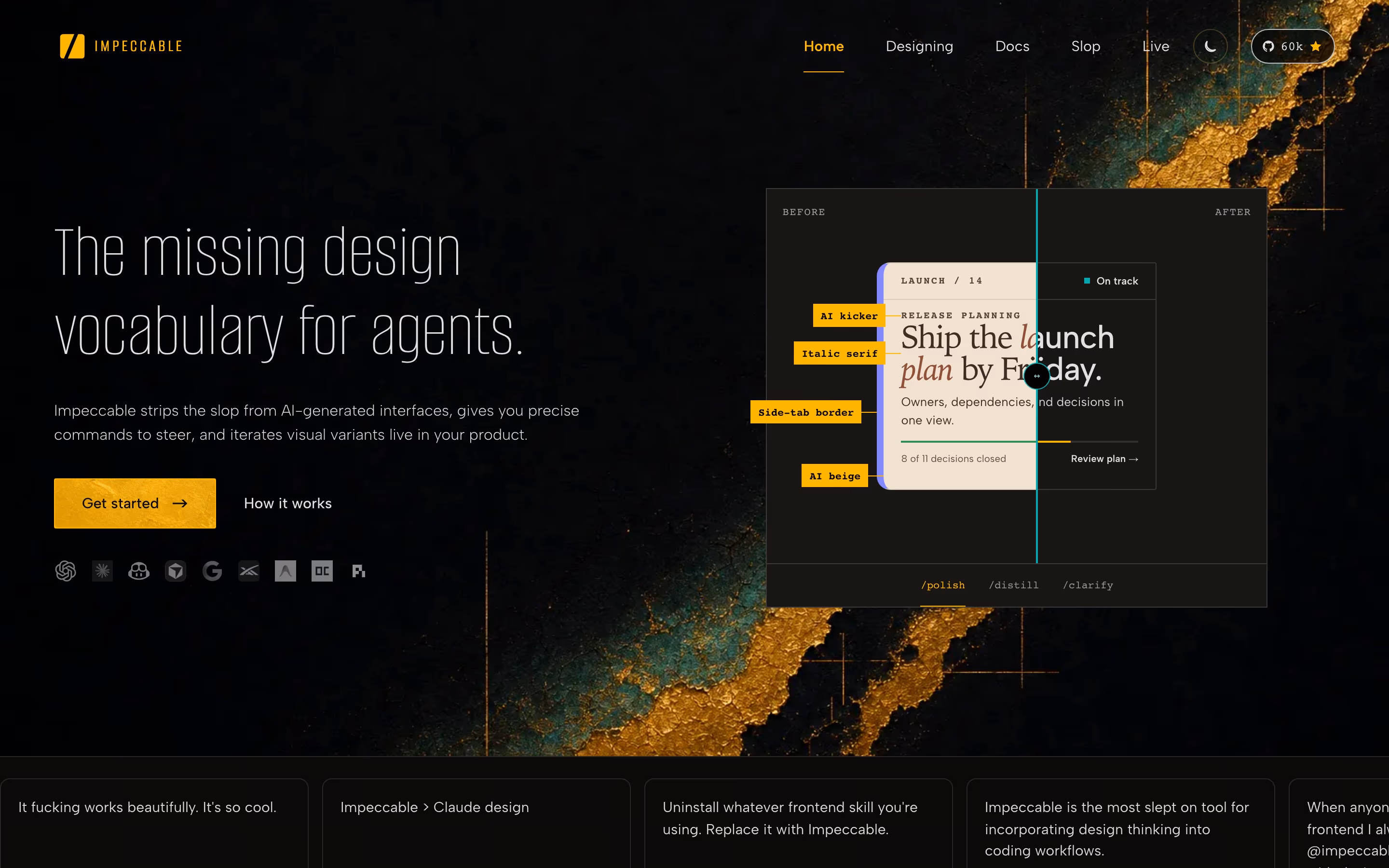 Impeccable hero design — Engineering & Infrastructure