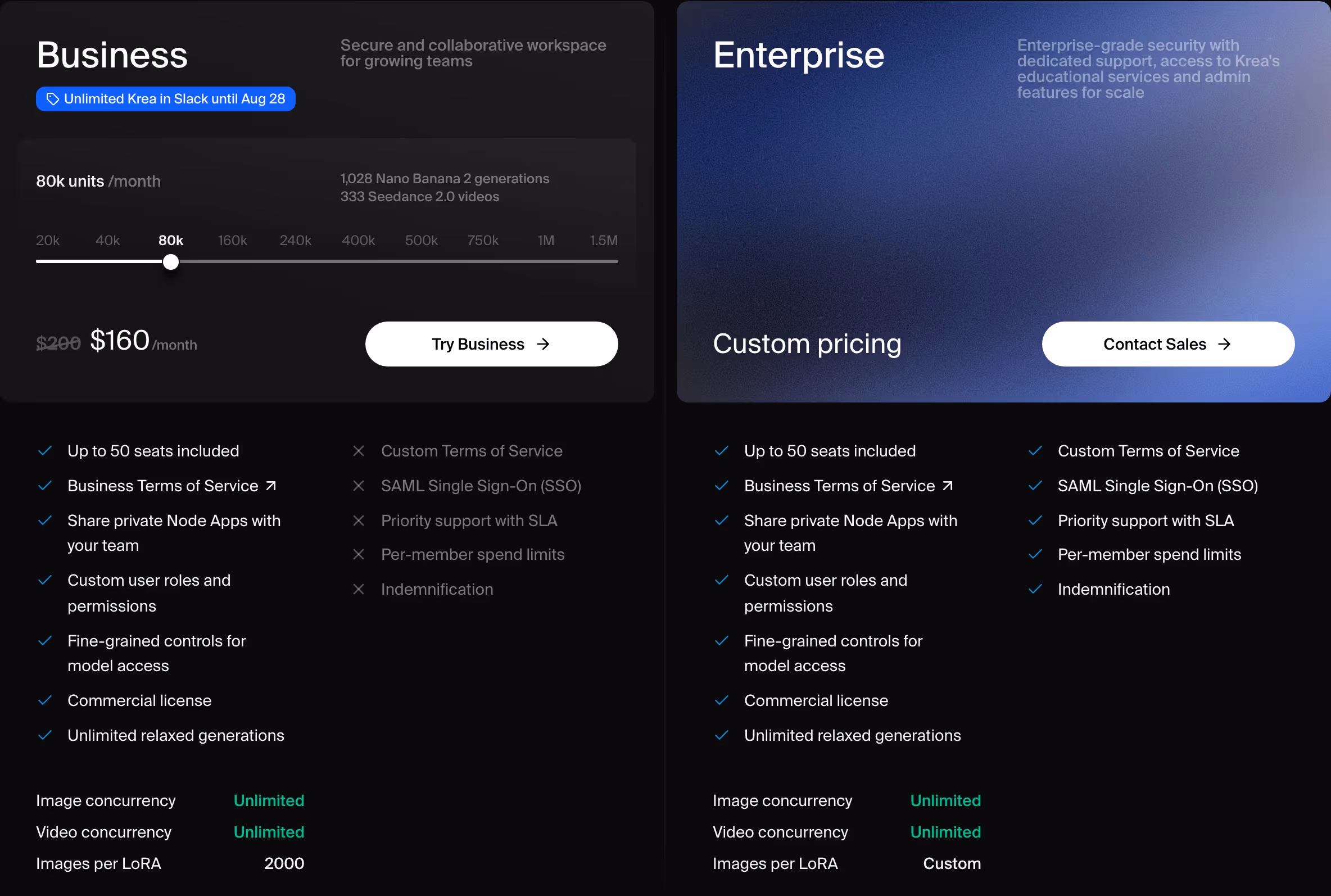 Krea pricing design — Design & Creative