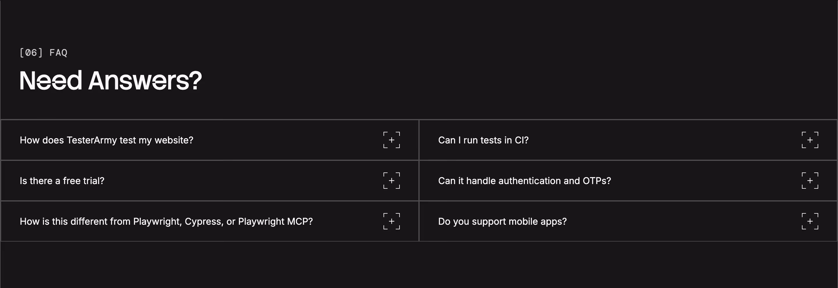Tester faq design — Engineering & Infrastructure