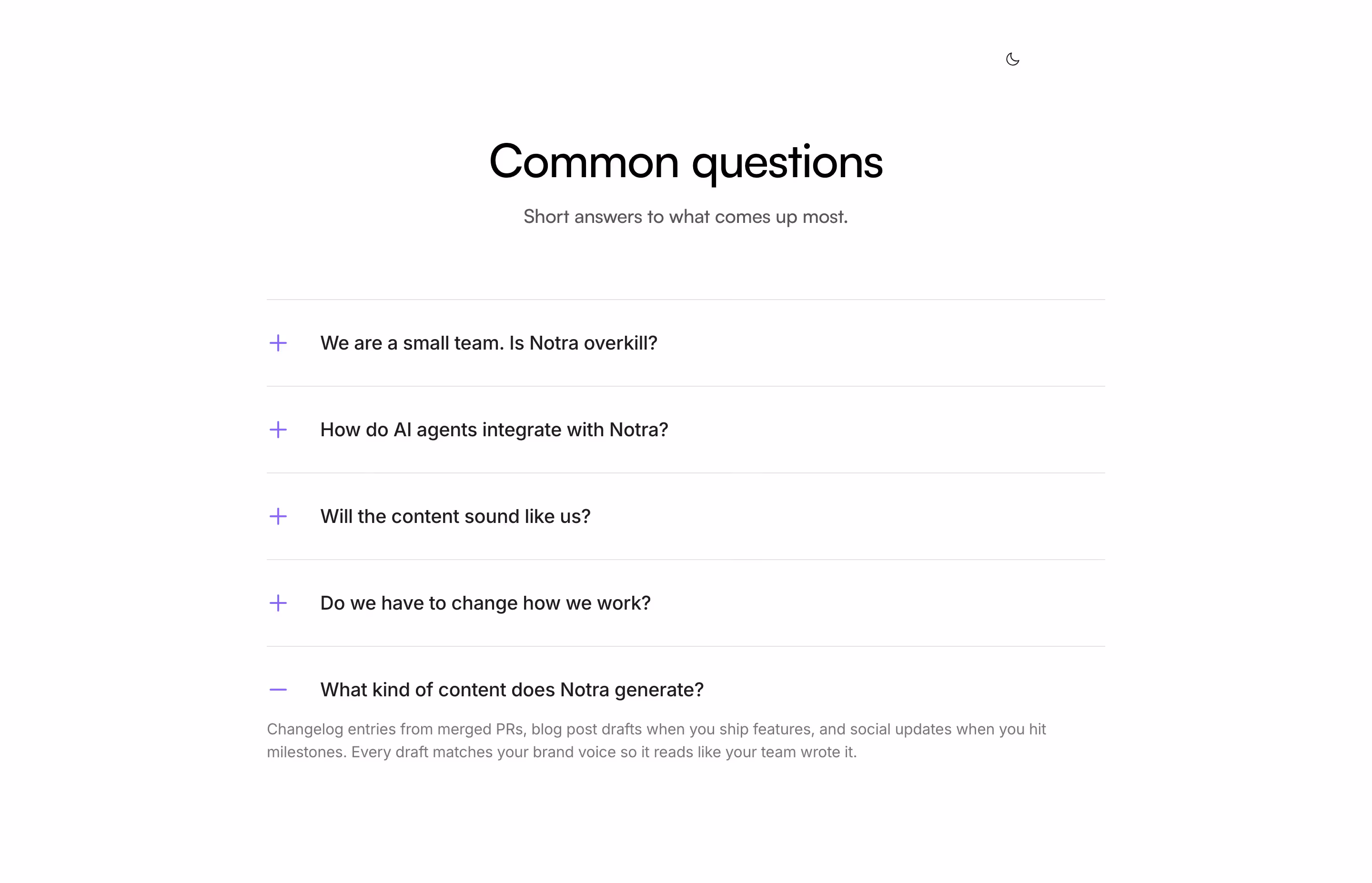 Usenotra faq design — Marketing