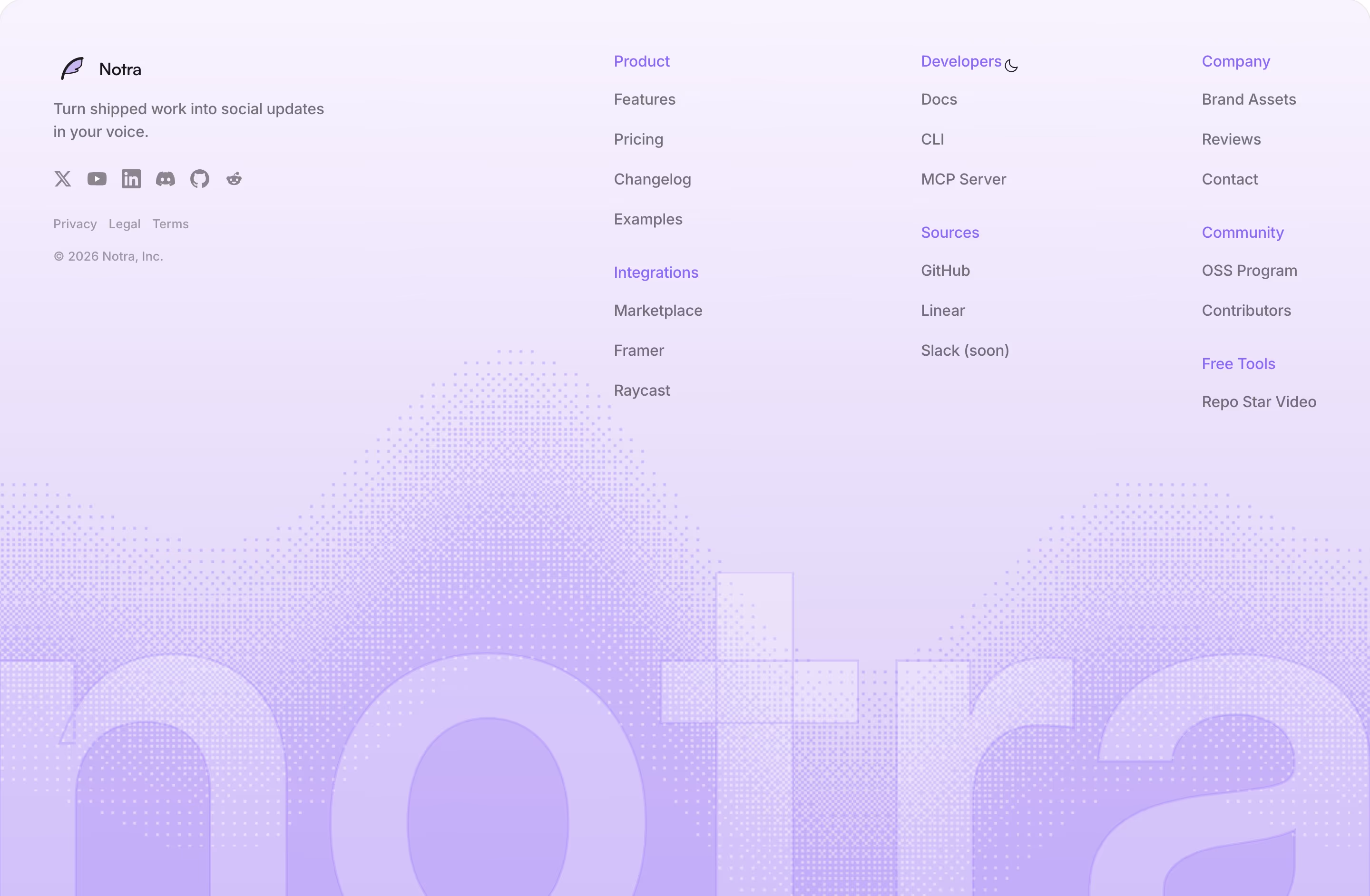 Usenotra footer design — Marketing