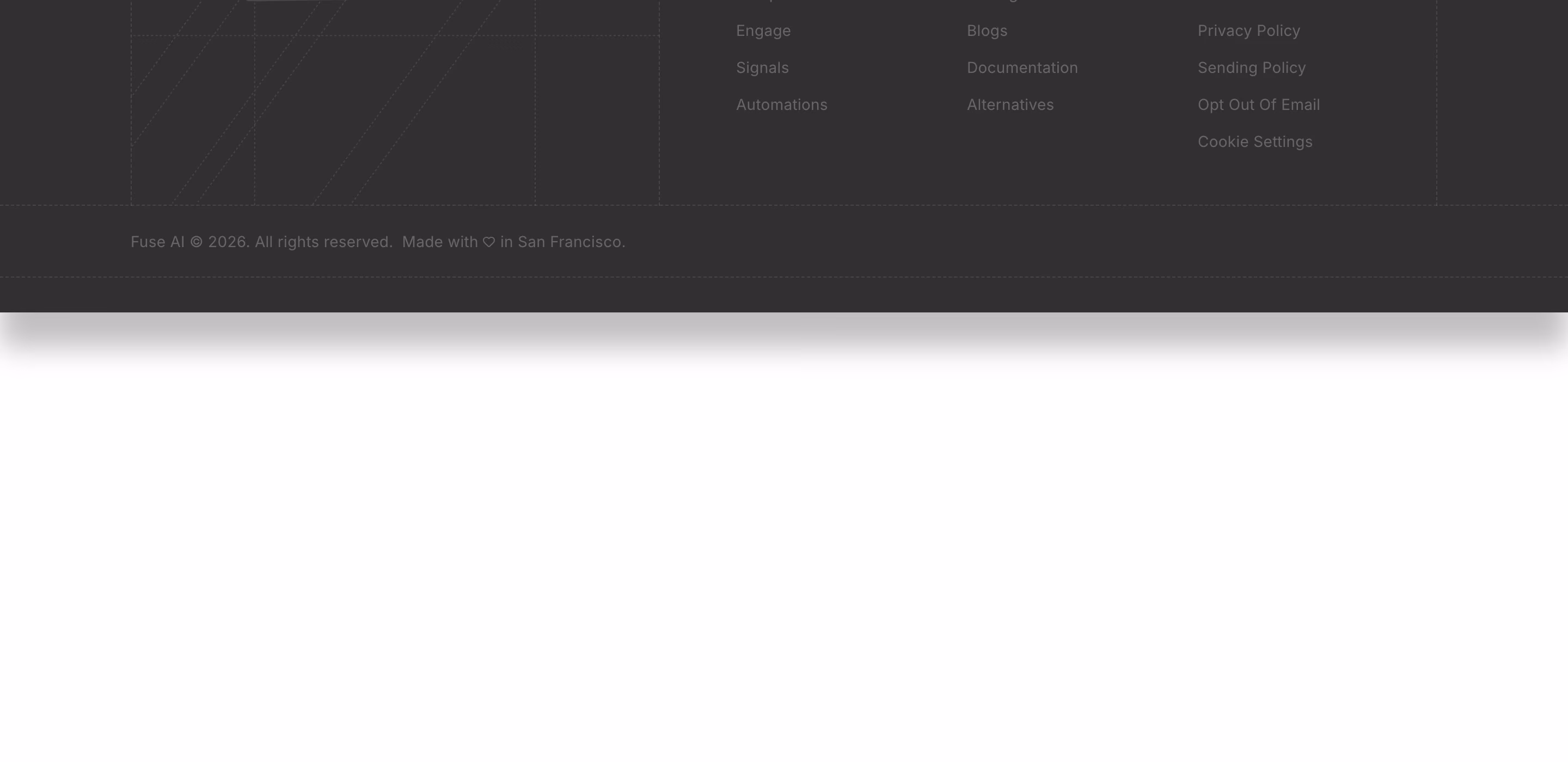 Fuse AI Footers section design