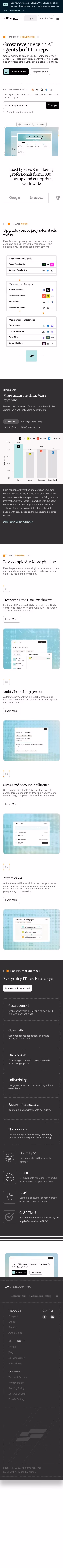 Fuse AI mobile design — Sales & Support