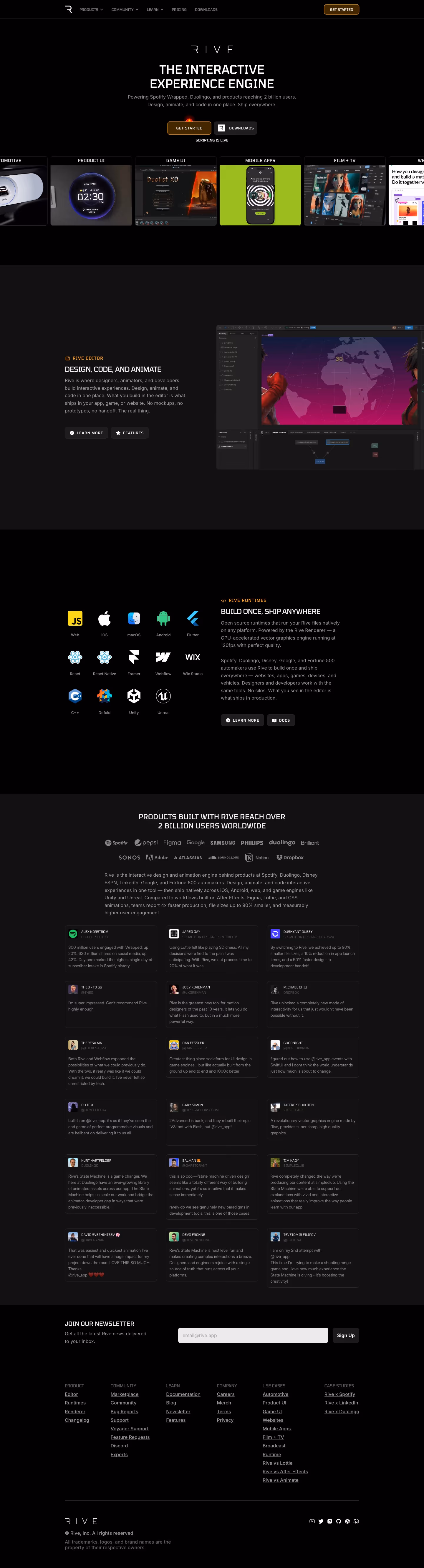 Rive full landing page screenshot (desktop)