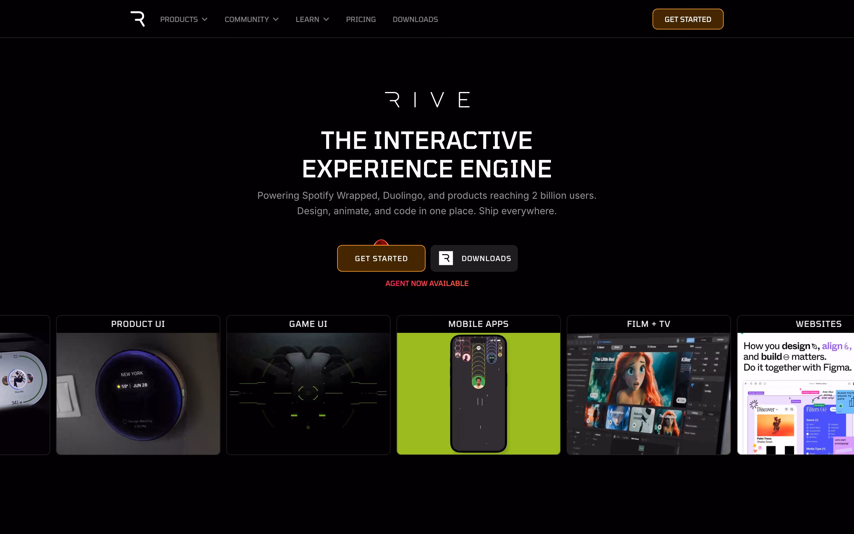 Rive Heroes section design