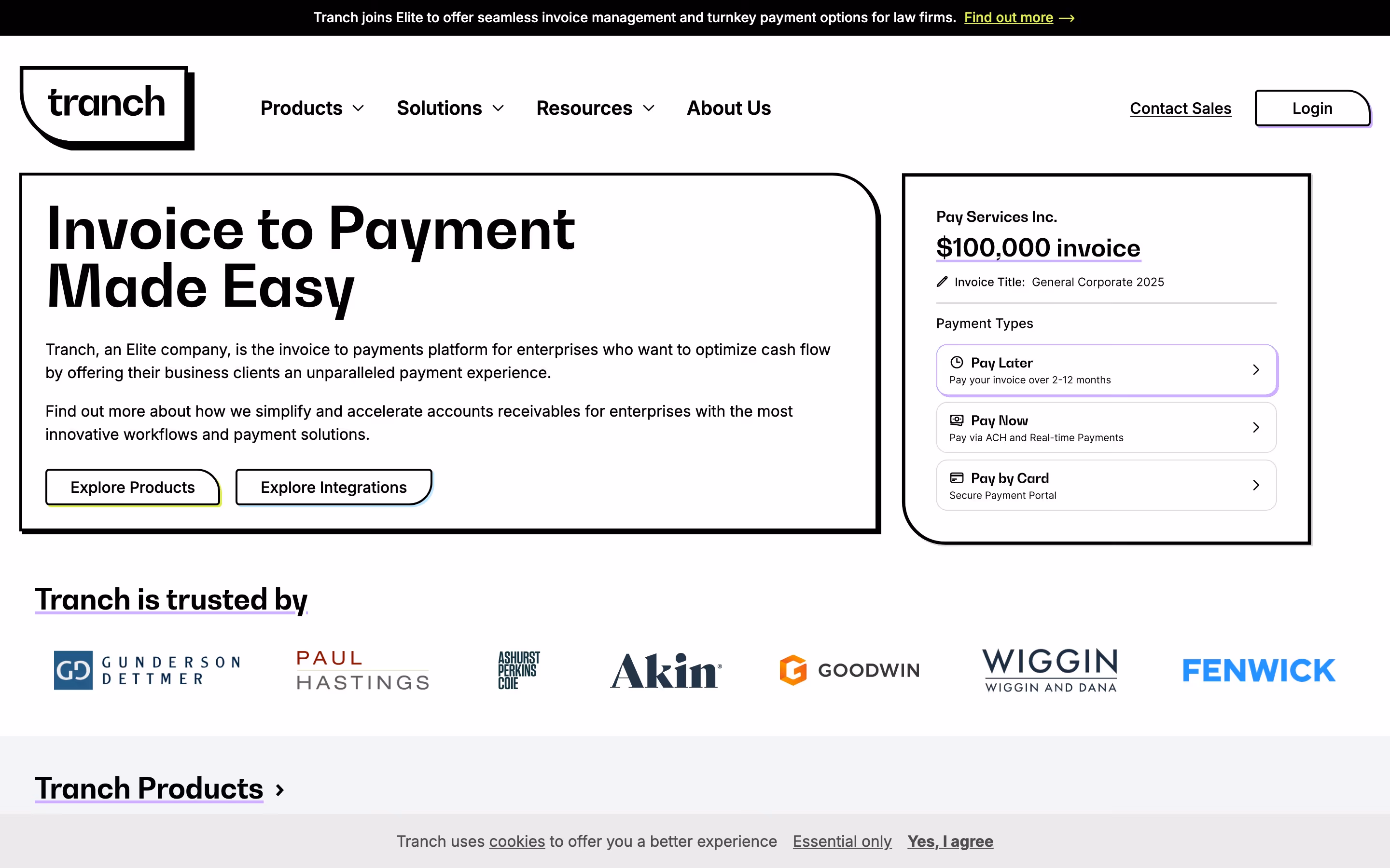 Tranch hero — Finance & Commerce