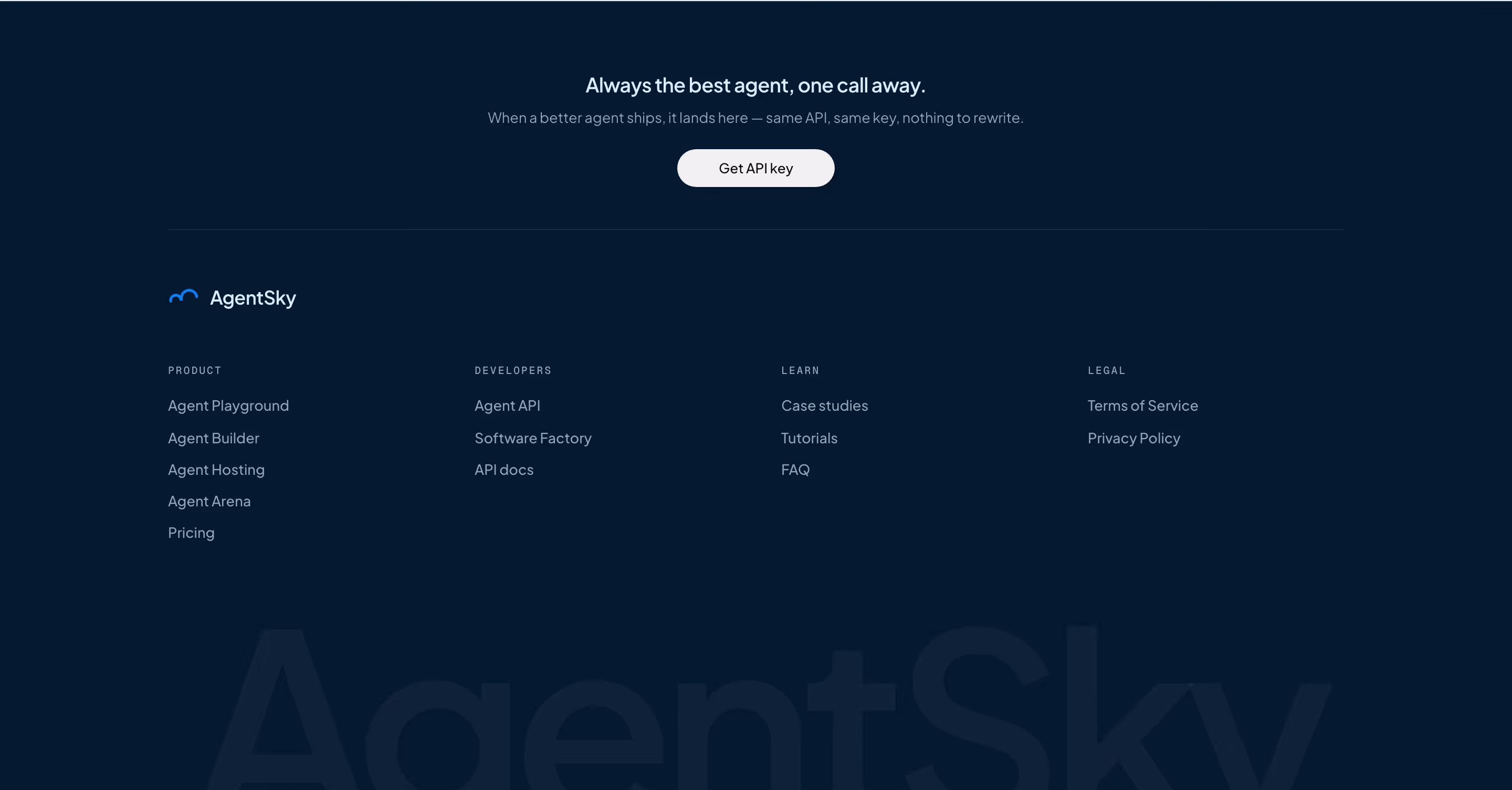 Agentsky footer design — Engineering & Infrastructure