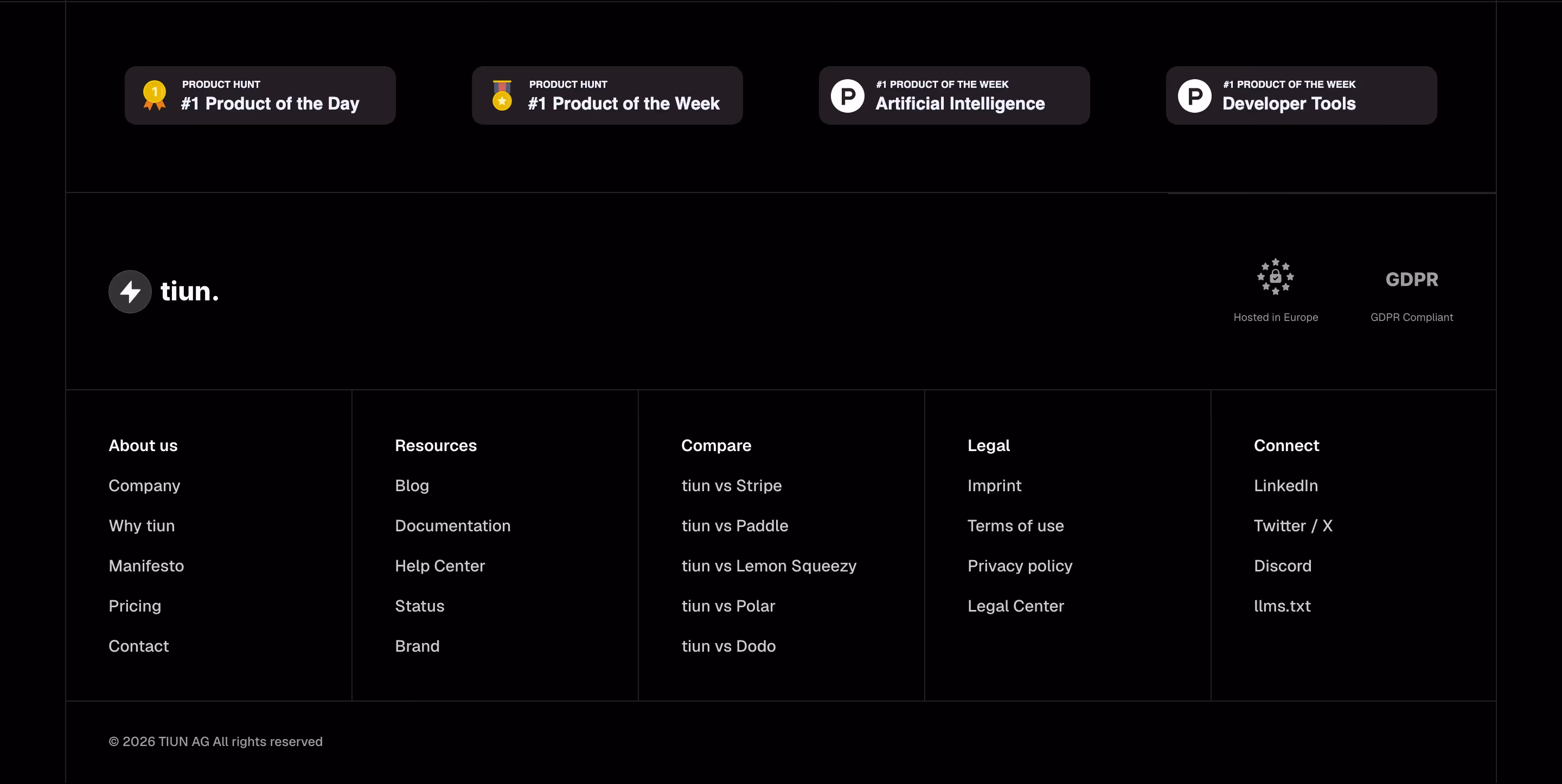 Tiun footer design — Finance & Commerce