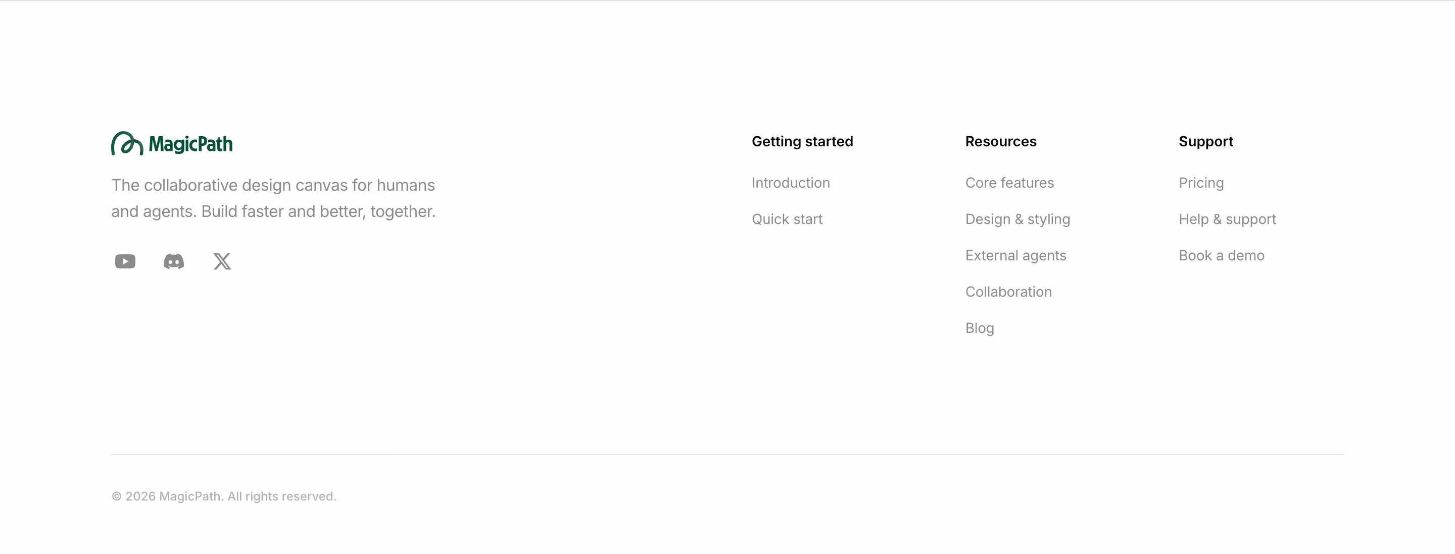 Magicpath Footers section design