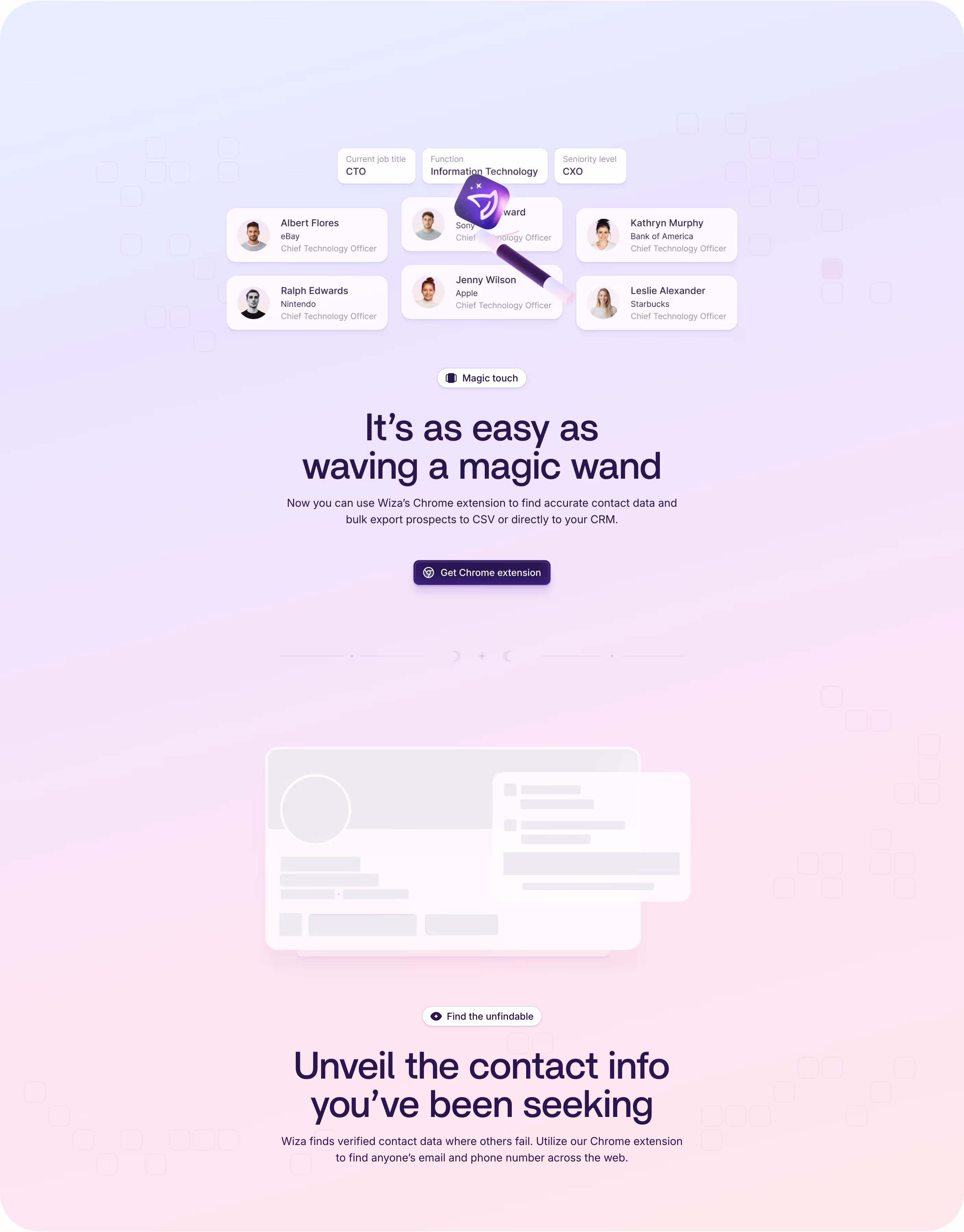 Wiza feature design — Sales & Support