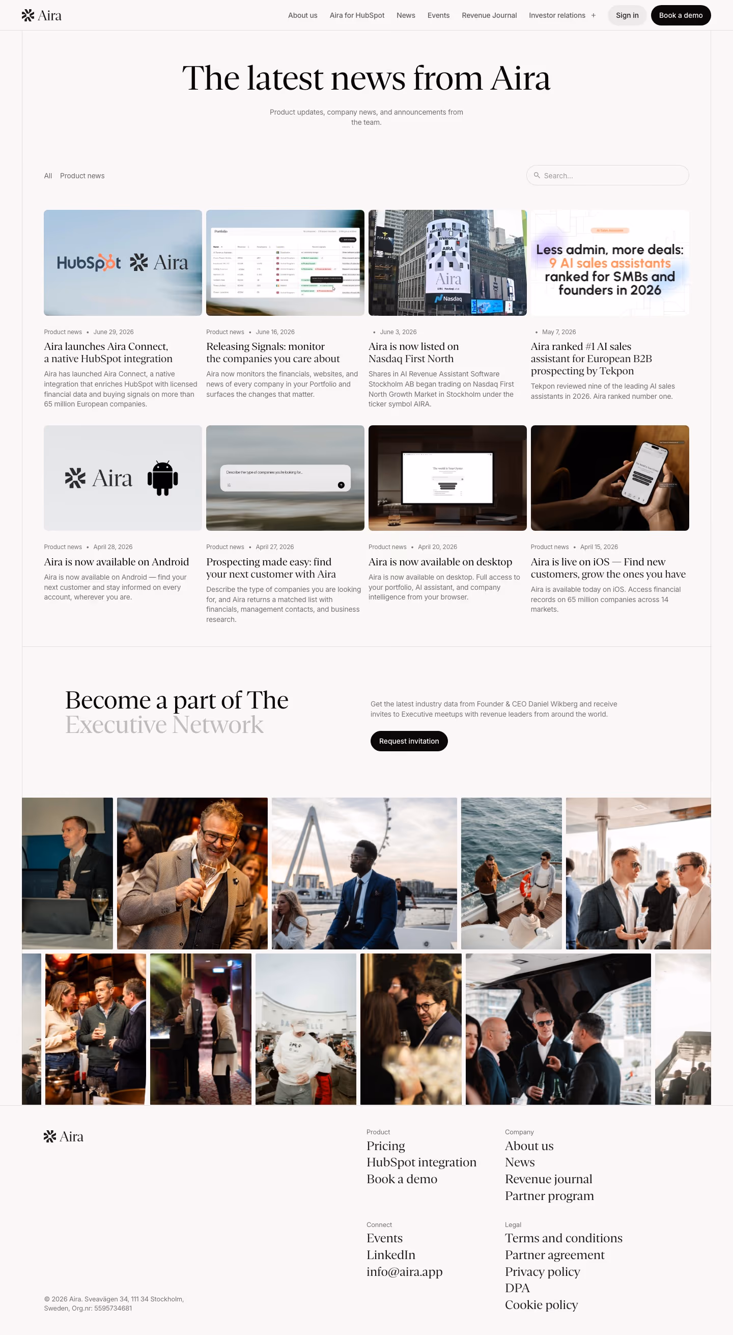 Aira blog page design — Sales & Support
