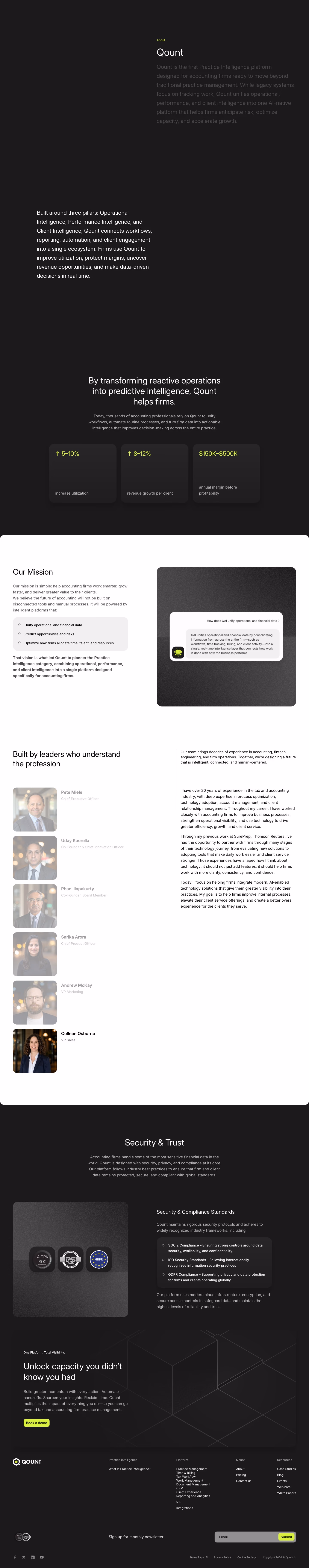 Qount About Us section design