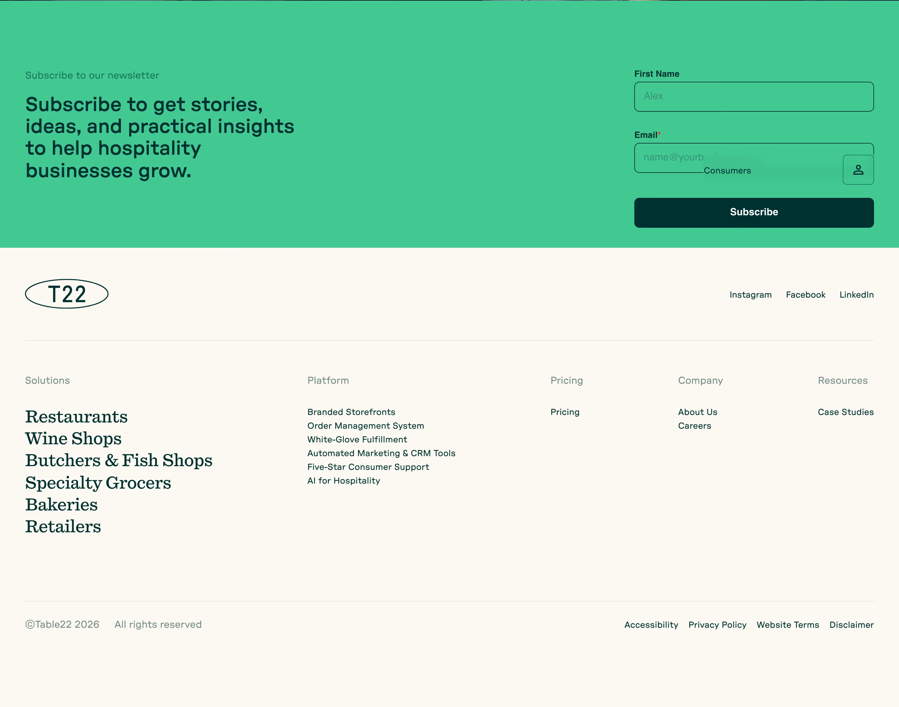 Table22 footer design — Finance & Commerce