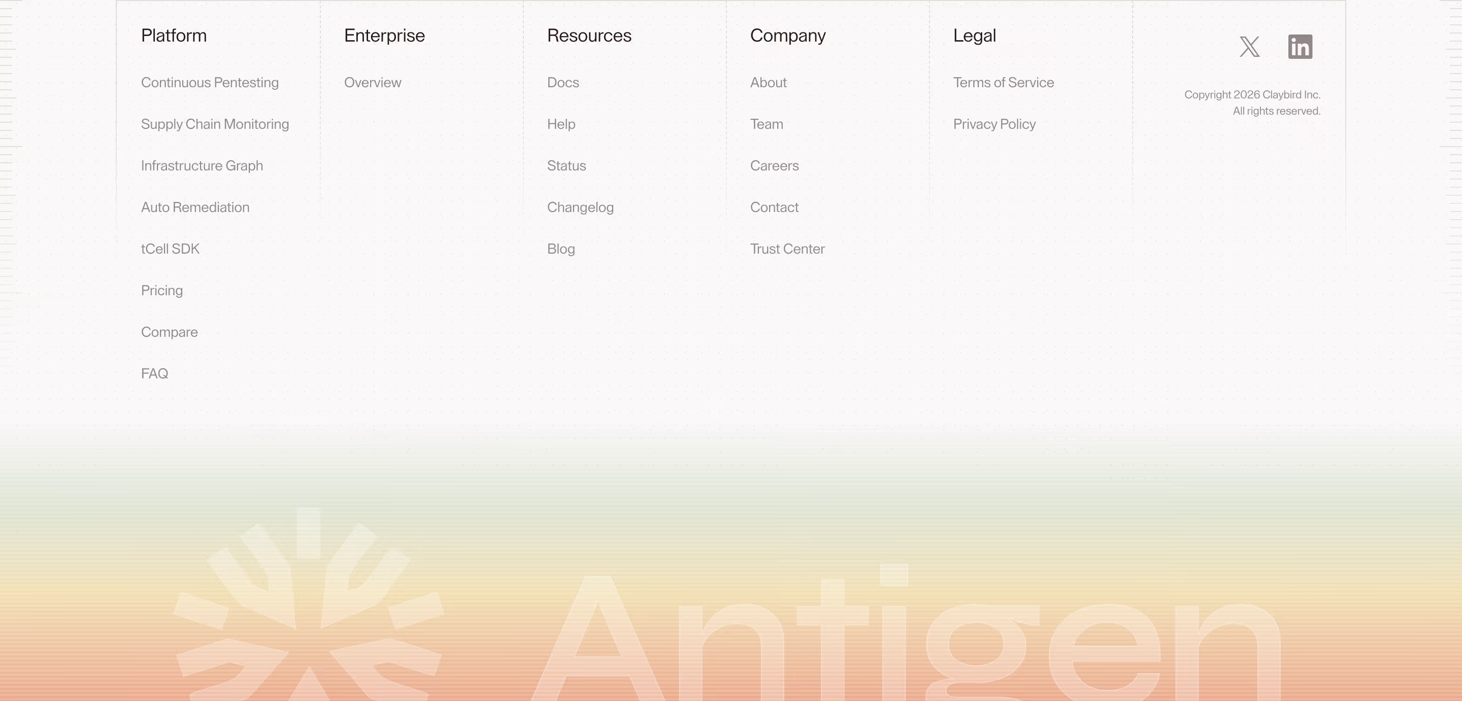 Antigen footer design — Security