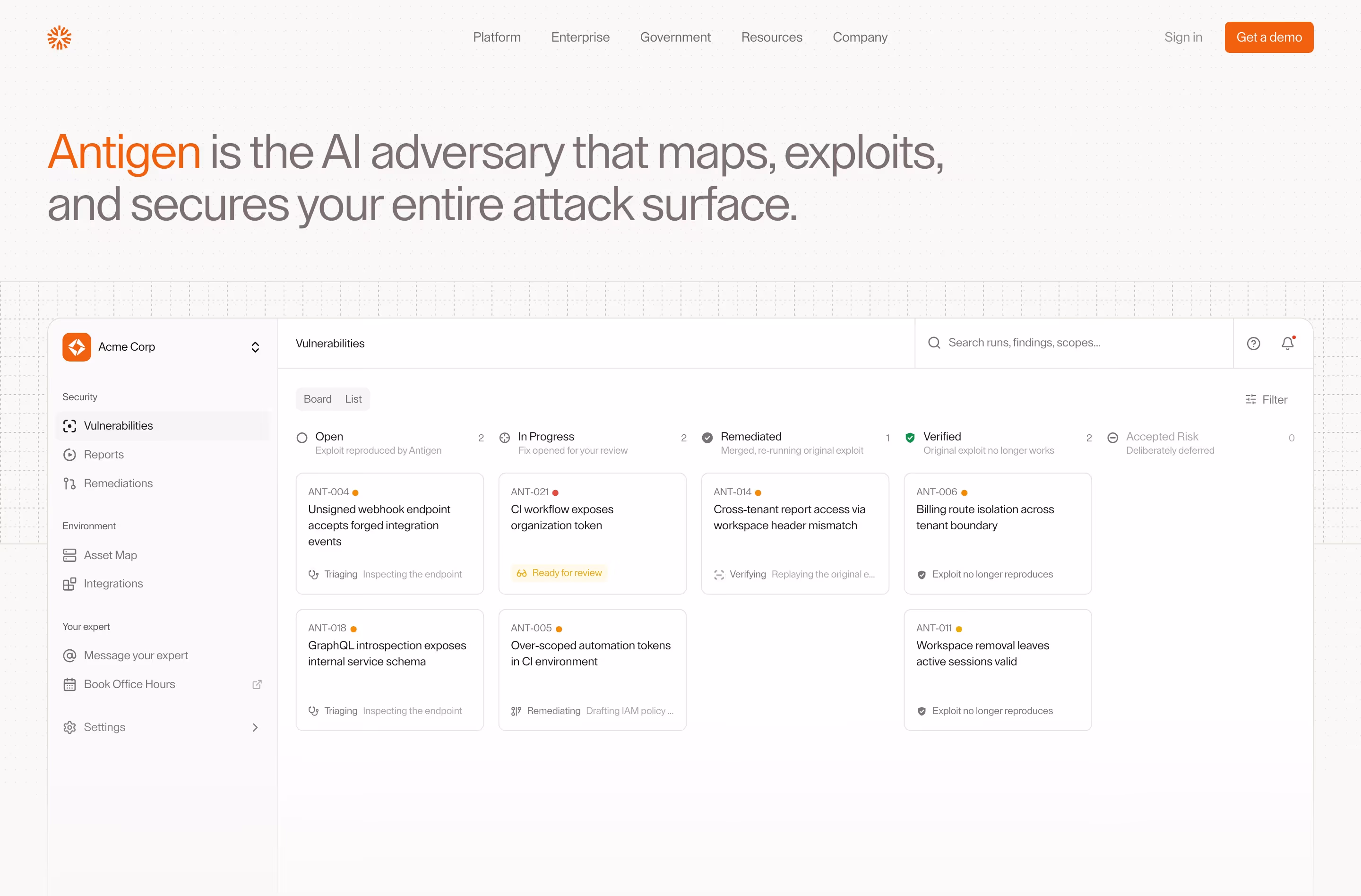 Antigen hero design — Security