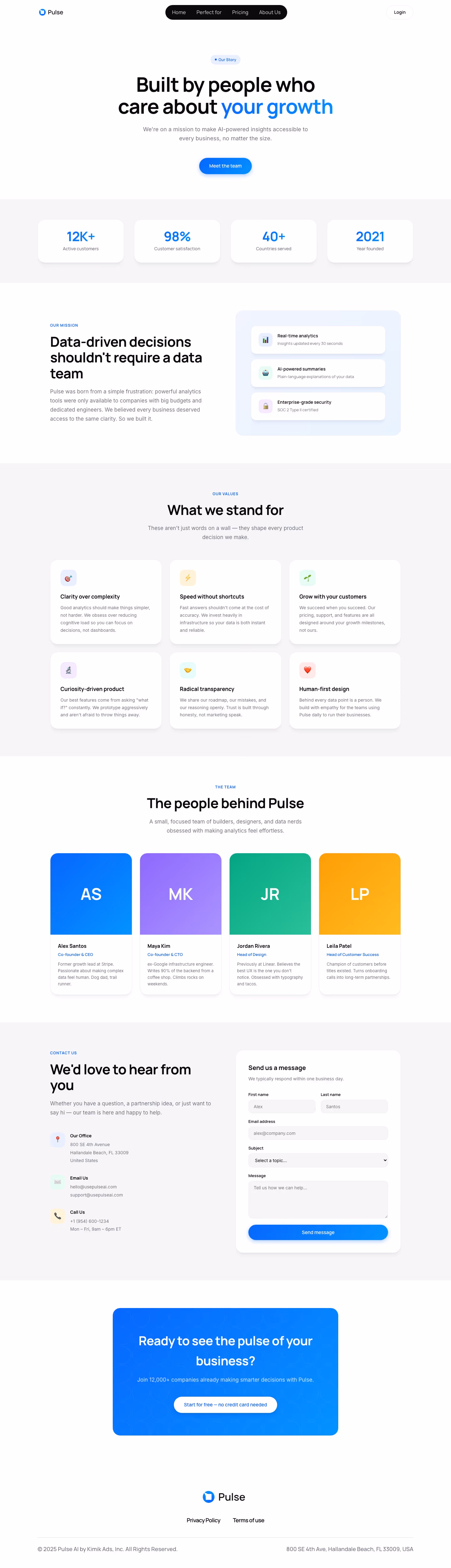Usepulseai about us design — Data & Analytics