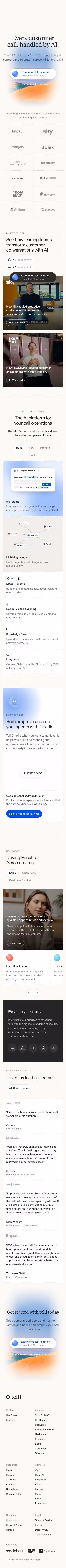 Telli mobile design — Sales & Support