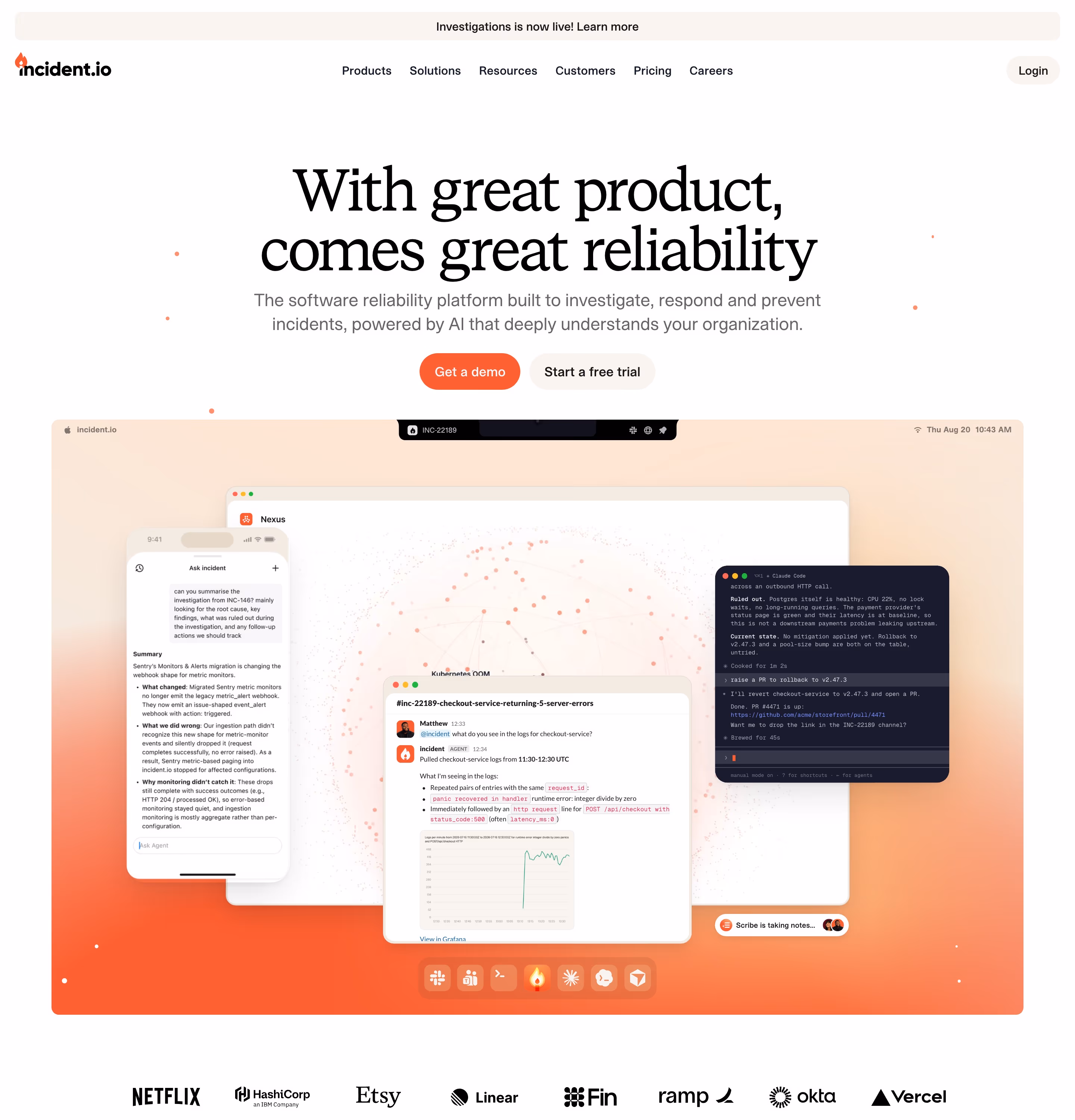 Incident hero design — Engineering & Infrastructure