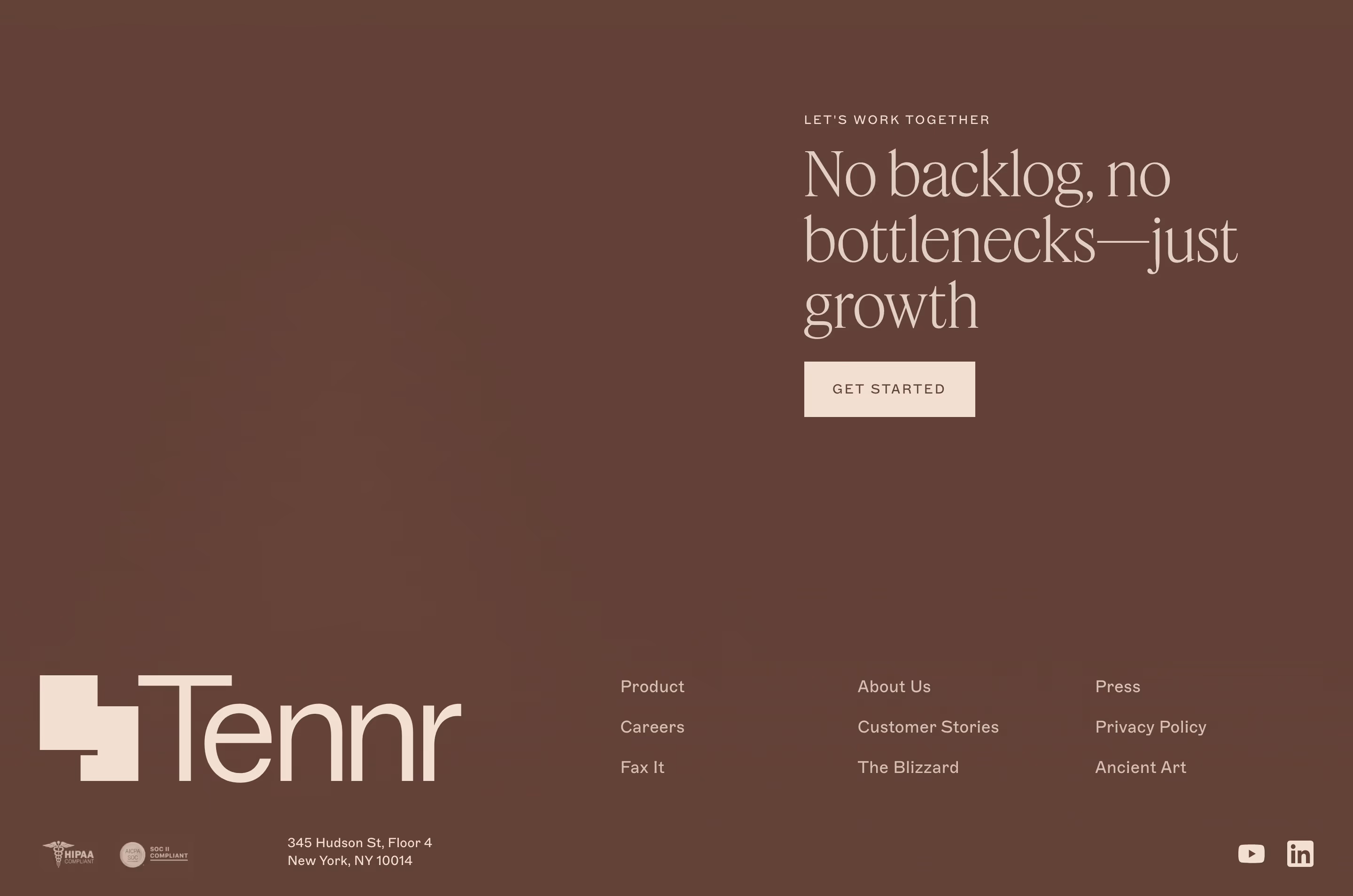 Tennr footer design — Industry Solutions