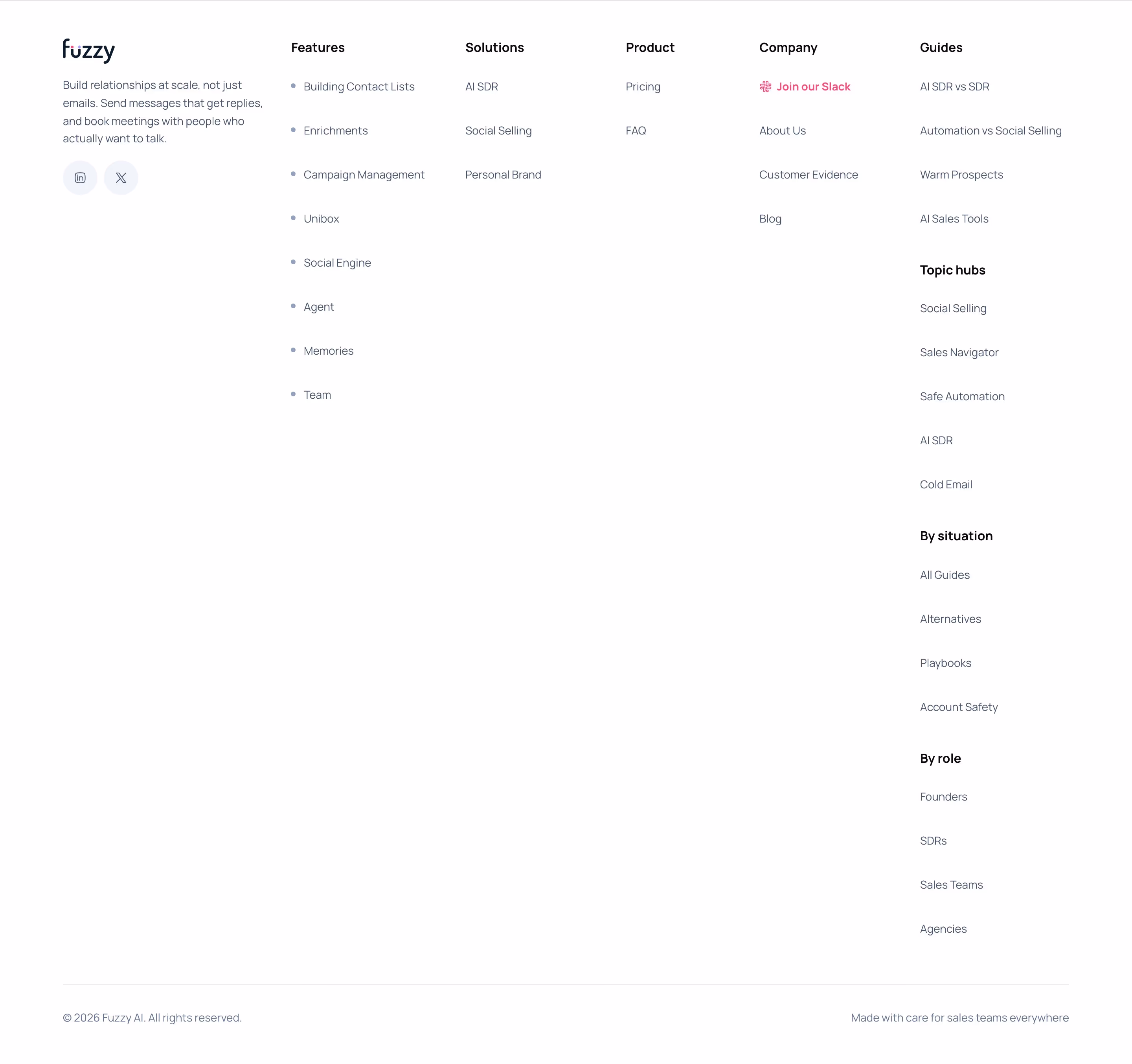 Getfuzzy footer design — Sales & Support