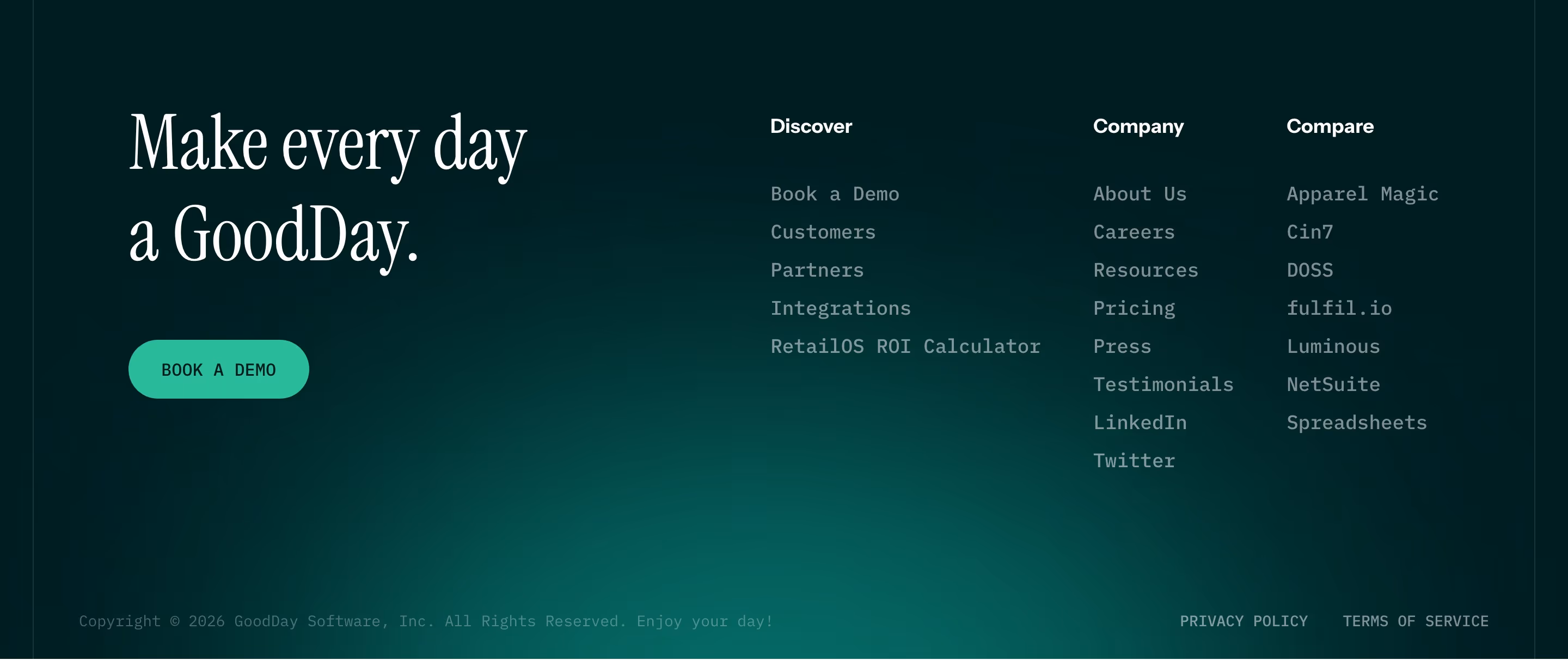 Gooddaysoftware footer design — Finance & Commerce