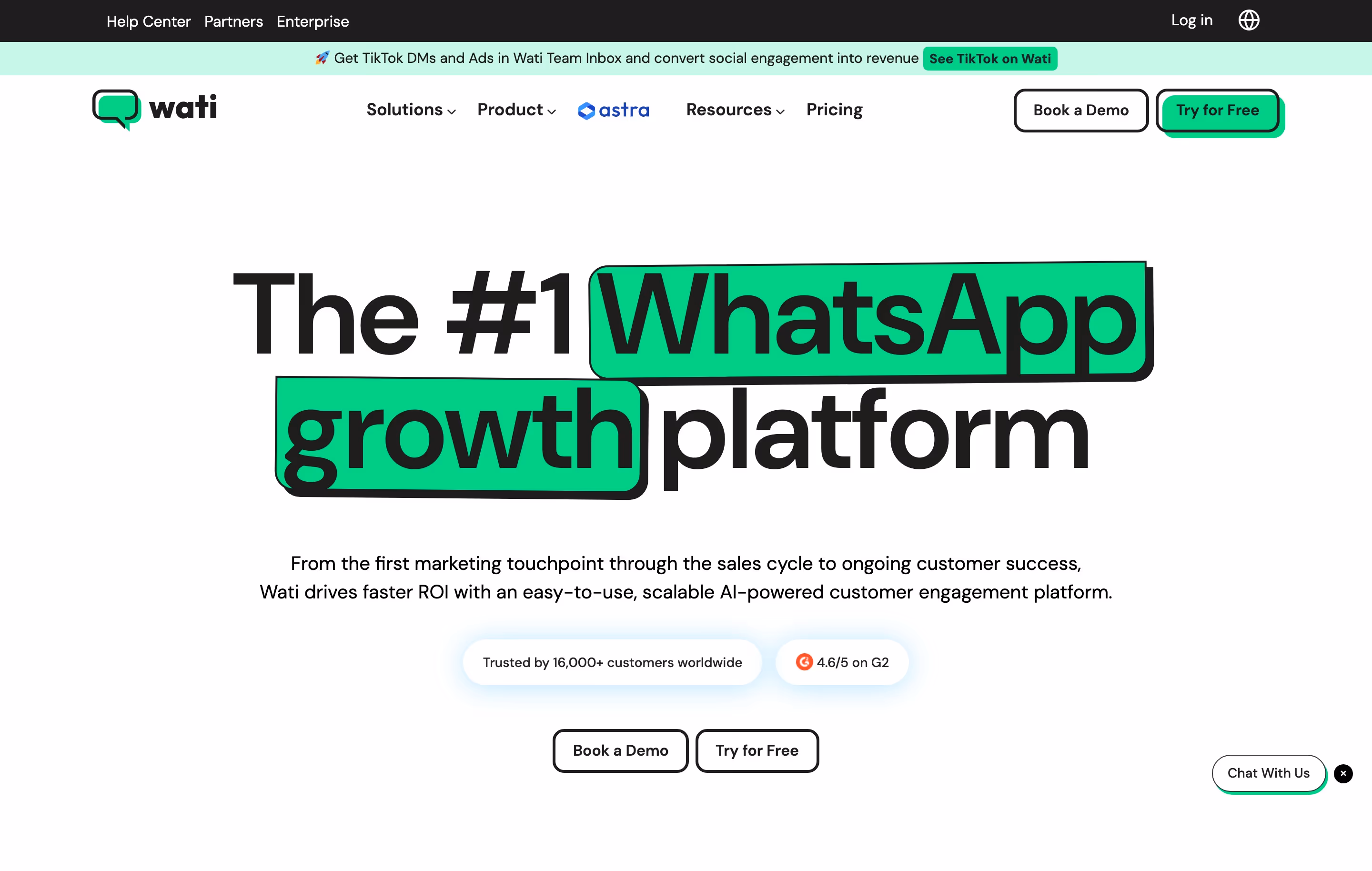 Wati hero design — Marketing