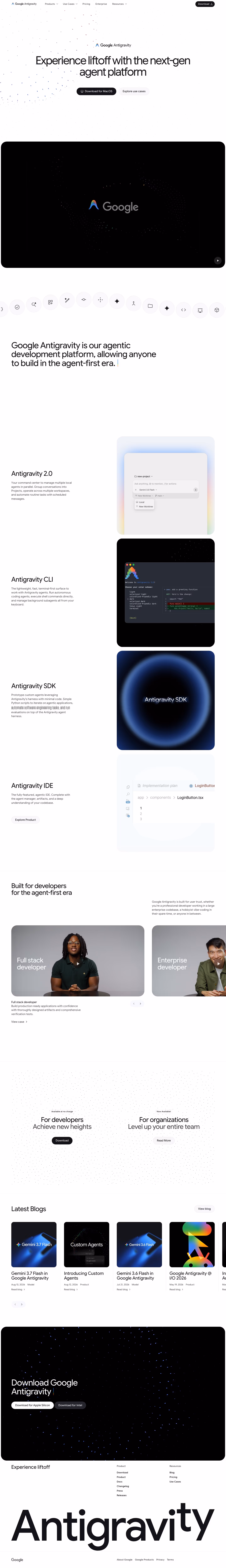 Antigravity landing page design — Engineering & Infrastructure
