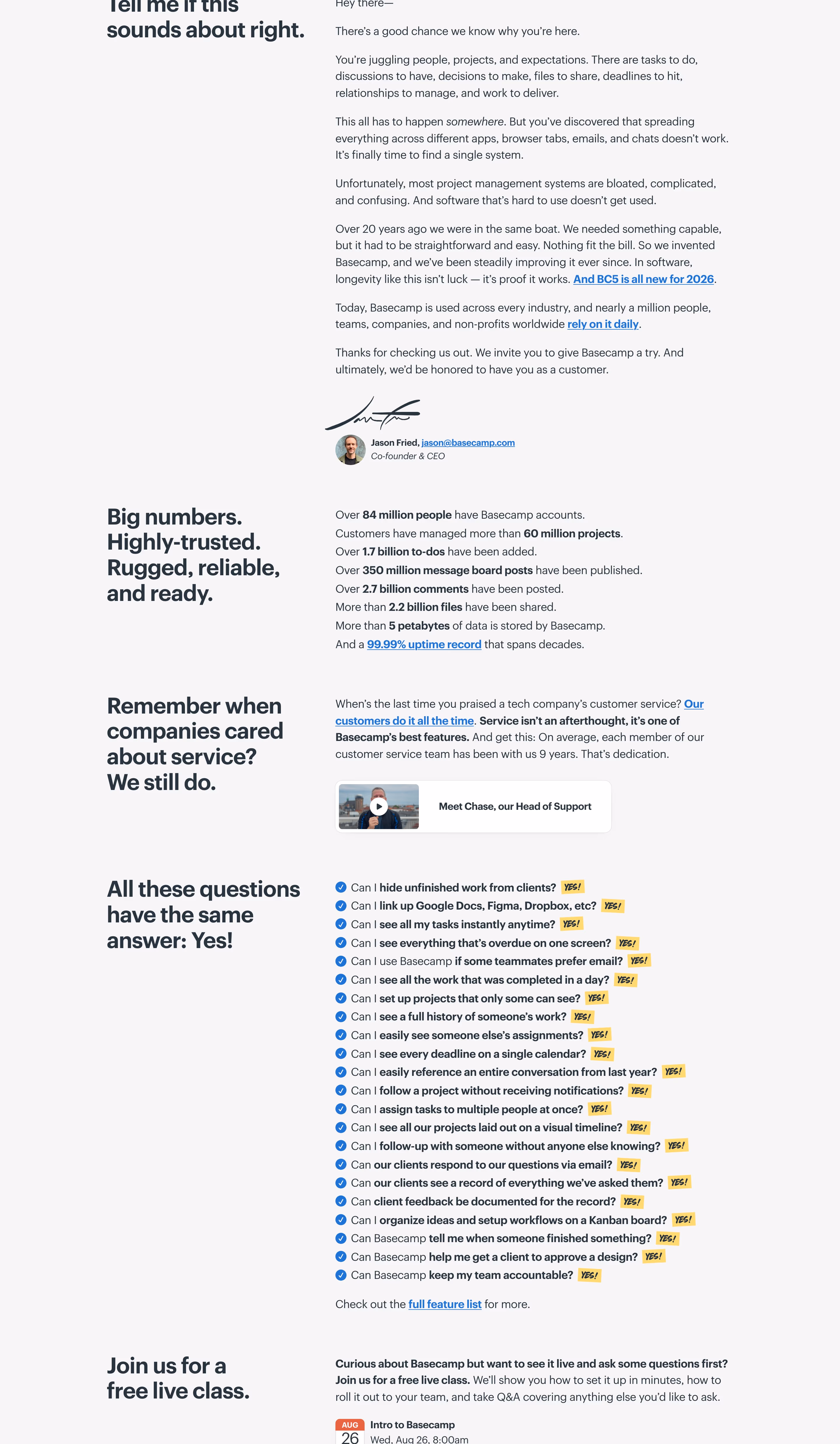 Basecamp feature design — Productivity & Collaboration