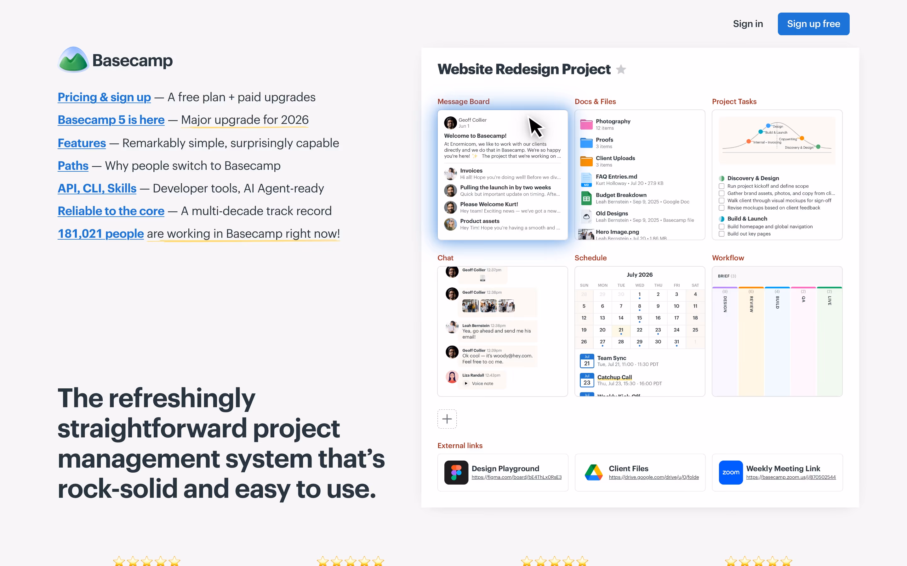 Basecamp hero — Productivity & Collaboration