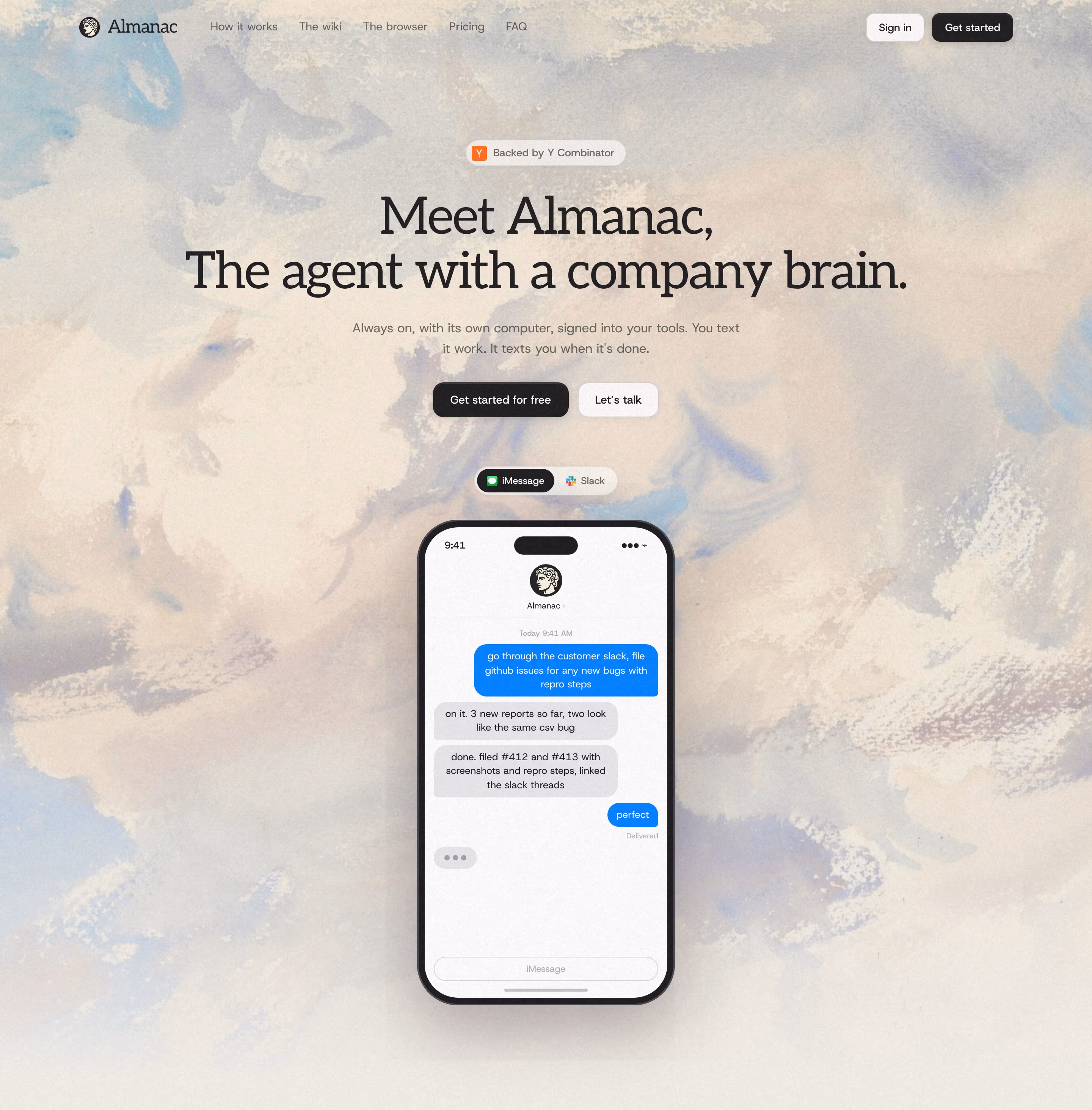 Usealmanac hero design — Productivity & Collaboration