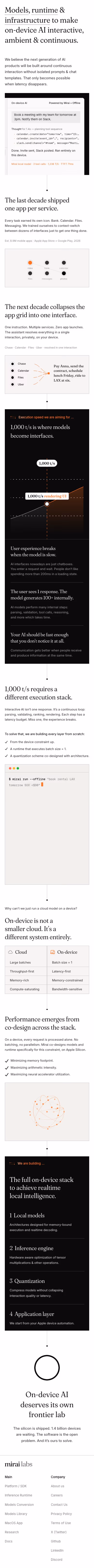 Mirai mobile design — Engineering & Infrastructure