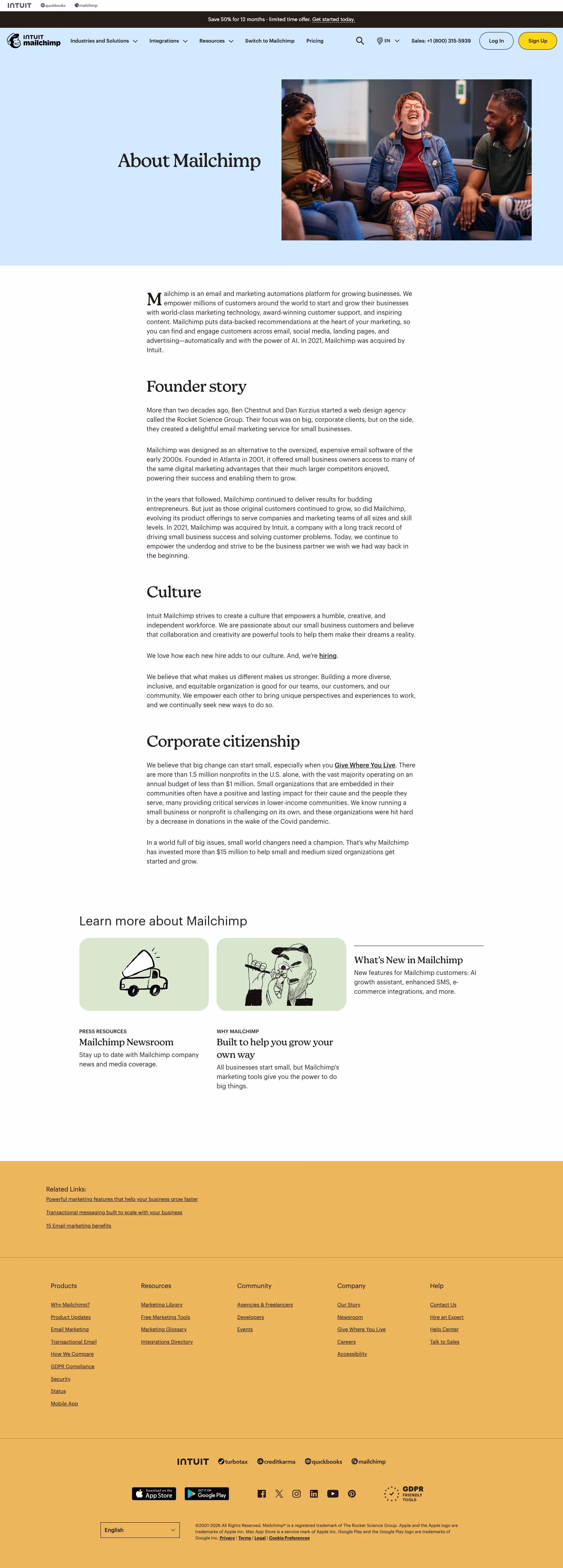 Mailchimp about-us — Marketing