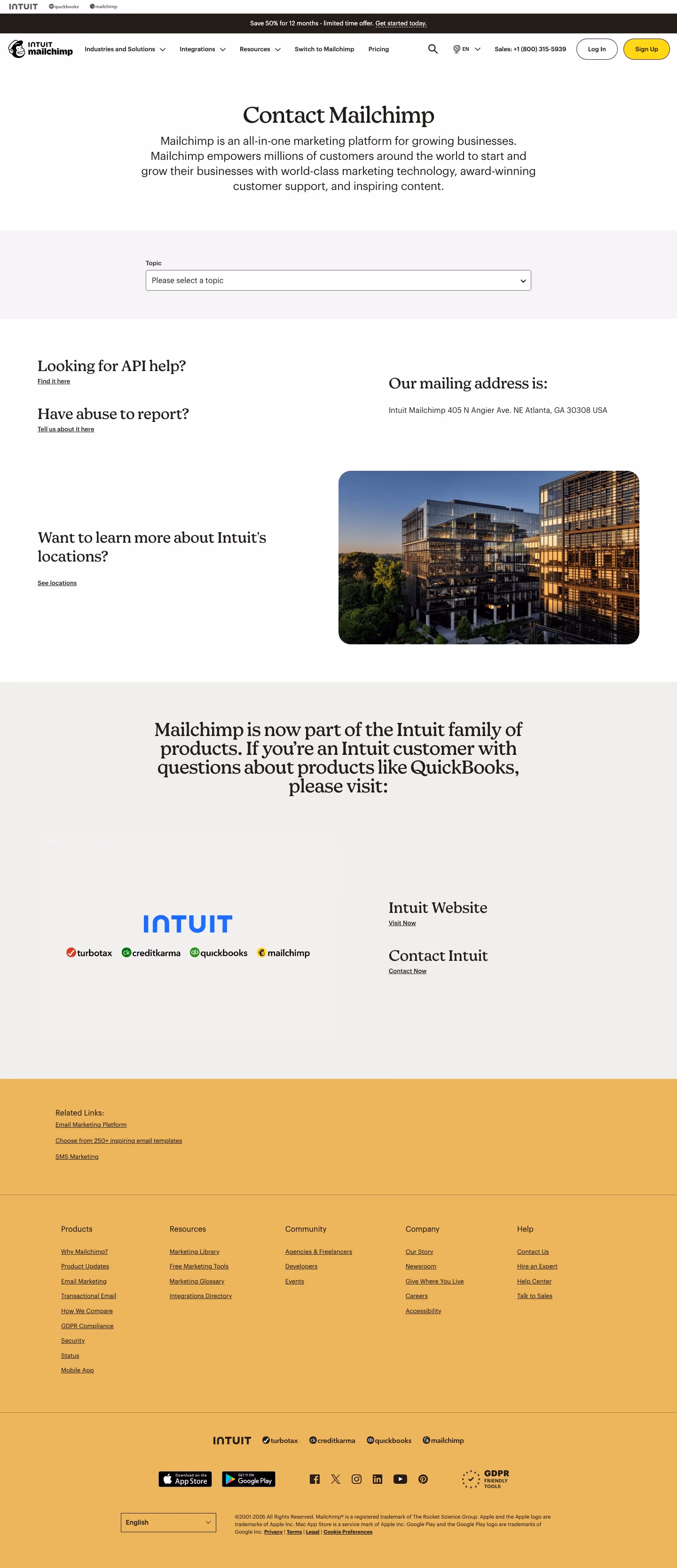 Mailchimp contact — Marketing