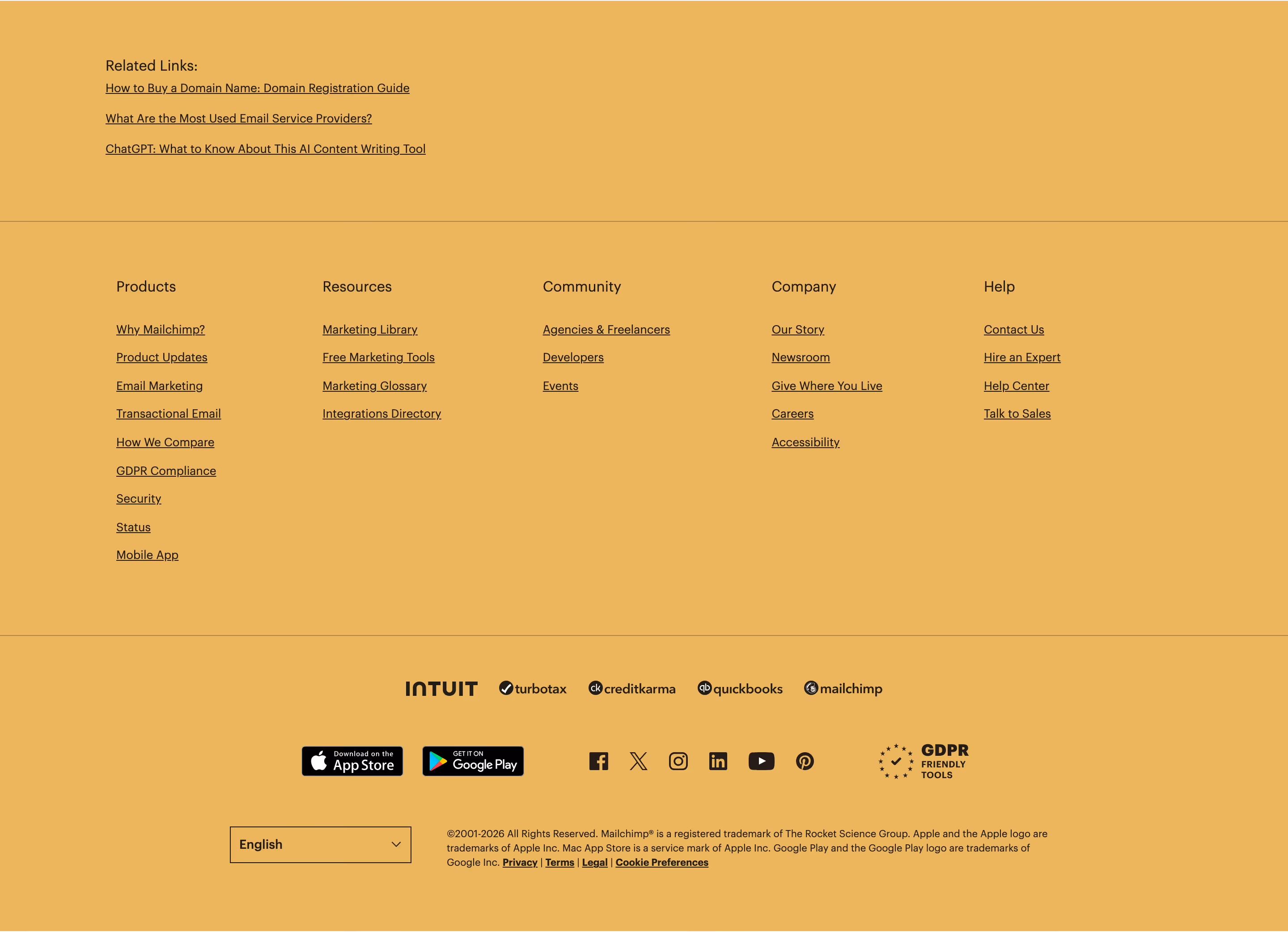 Mailchimp footer design — Marketing