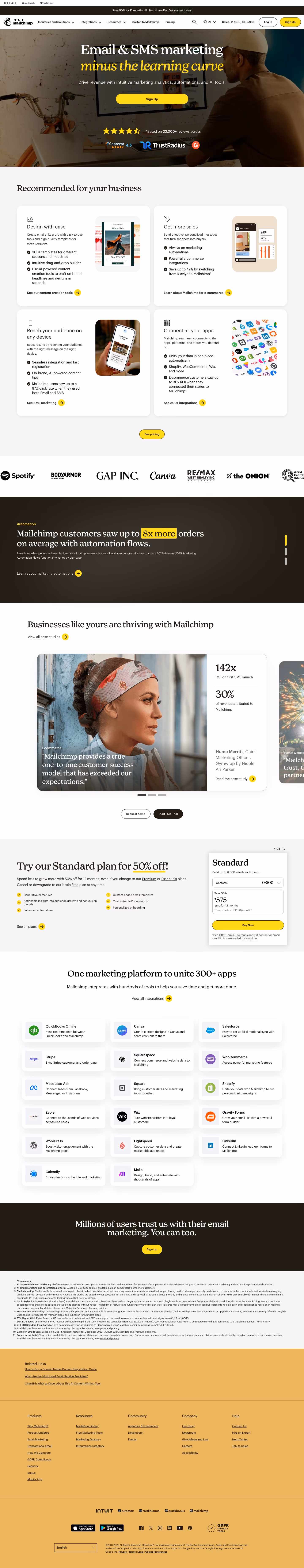 Mailchimp landing page design — Marketing
