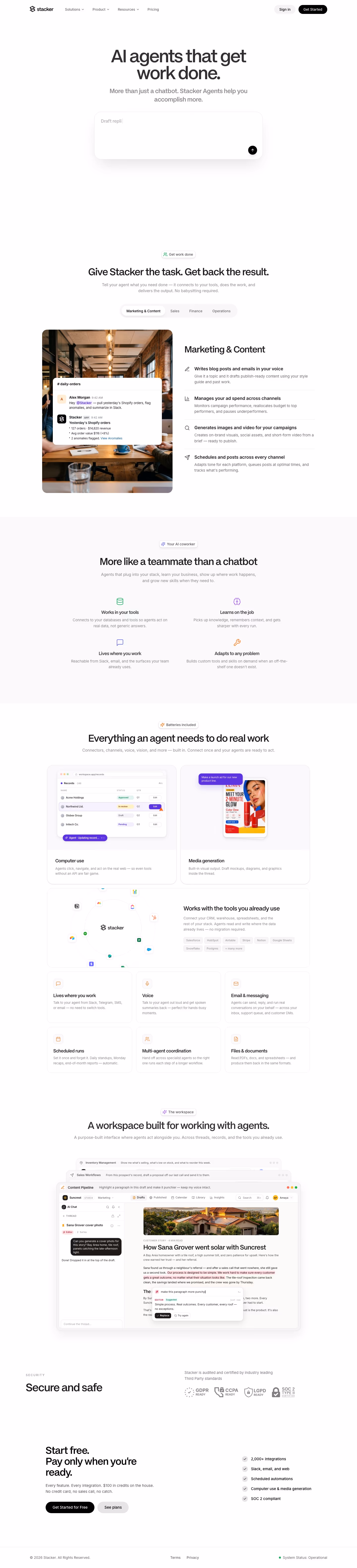Stacker full landing page screenshot (desktop)