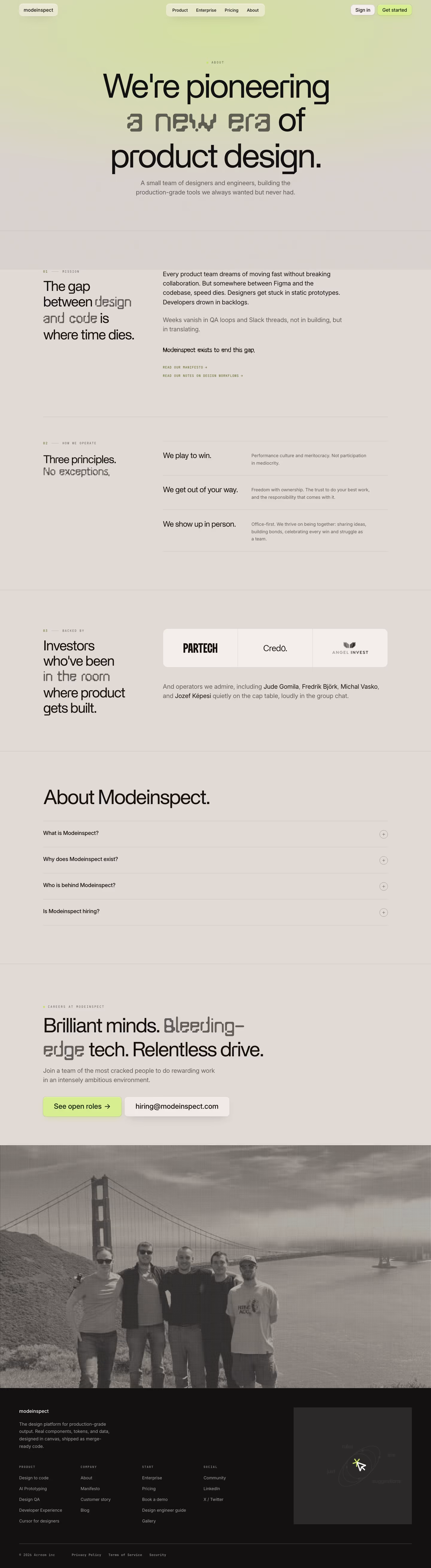Modeinspect about us design — Design & Creative