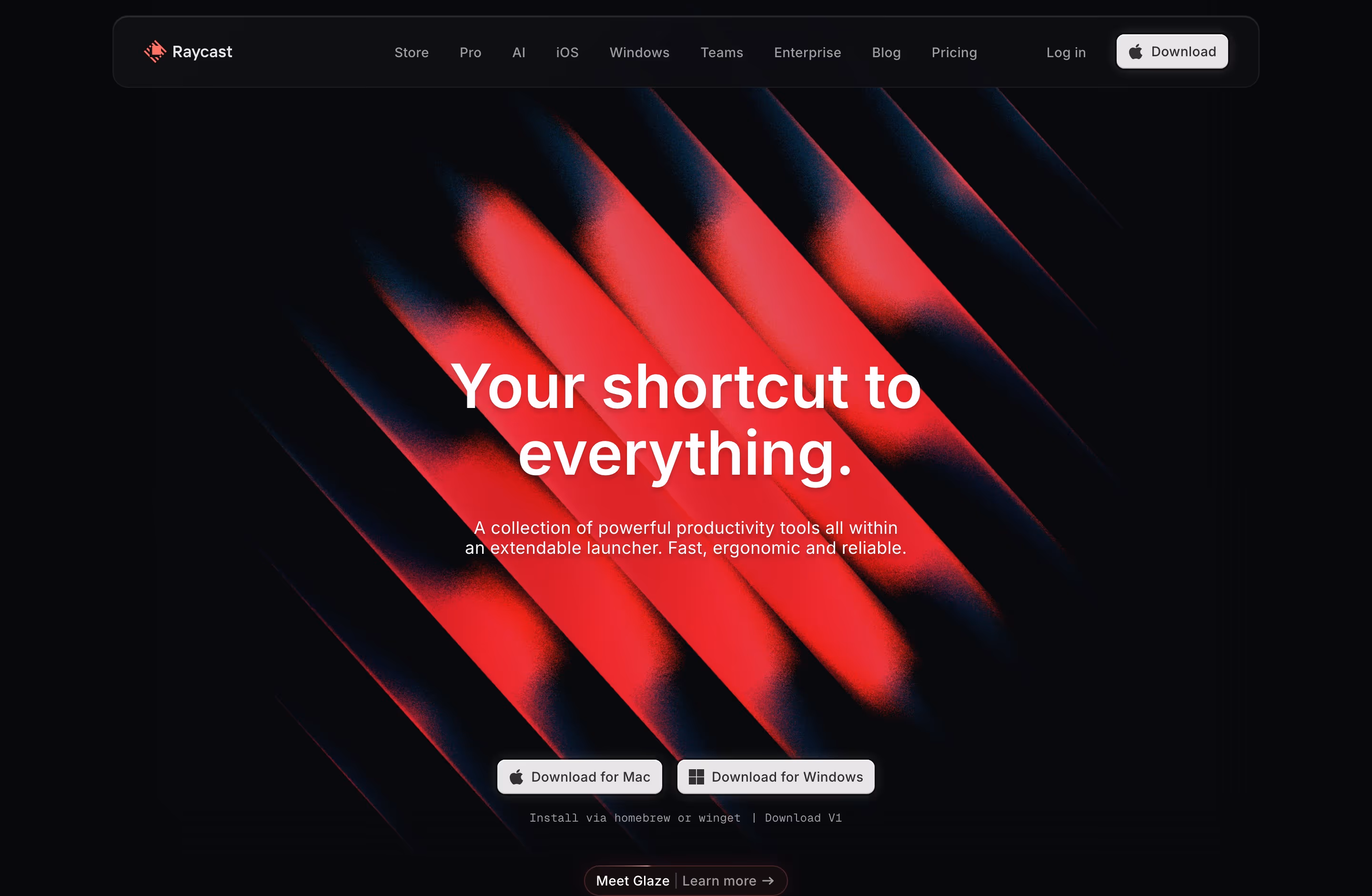 Raycast hero — Productivity & Collaboration