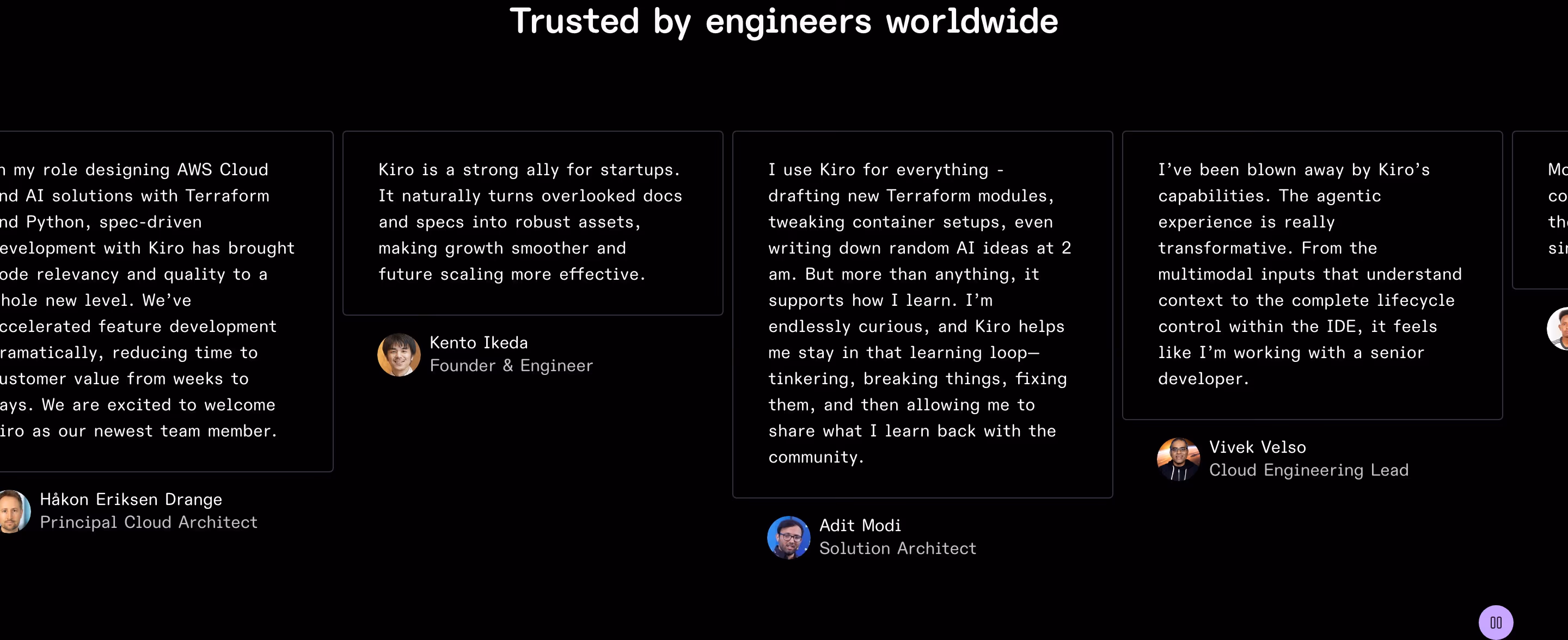 Kiro feature design — Engineering & Infrastructure